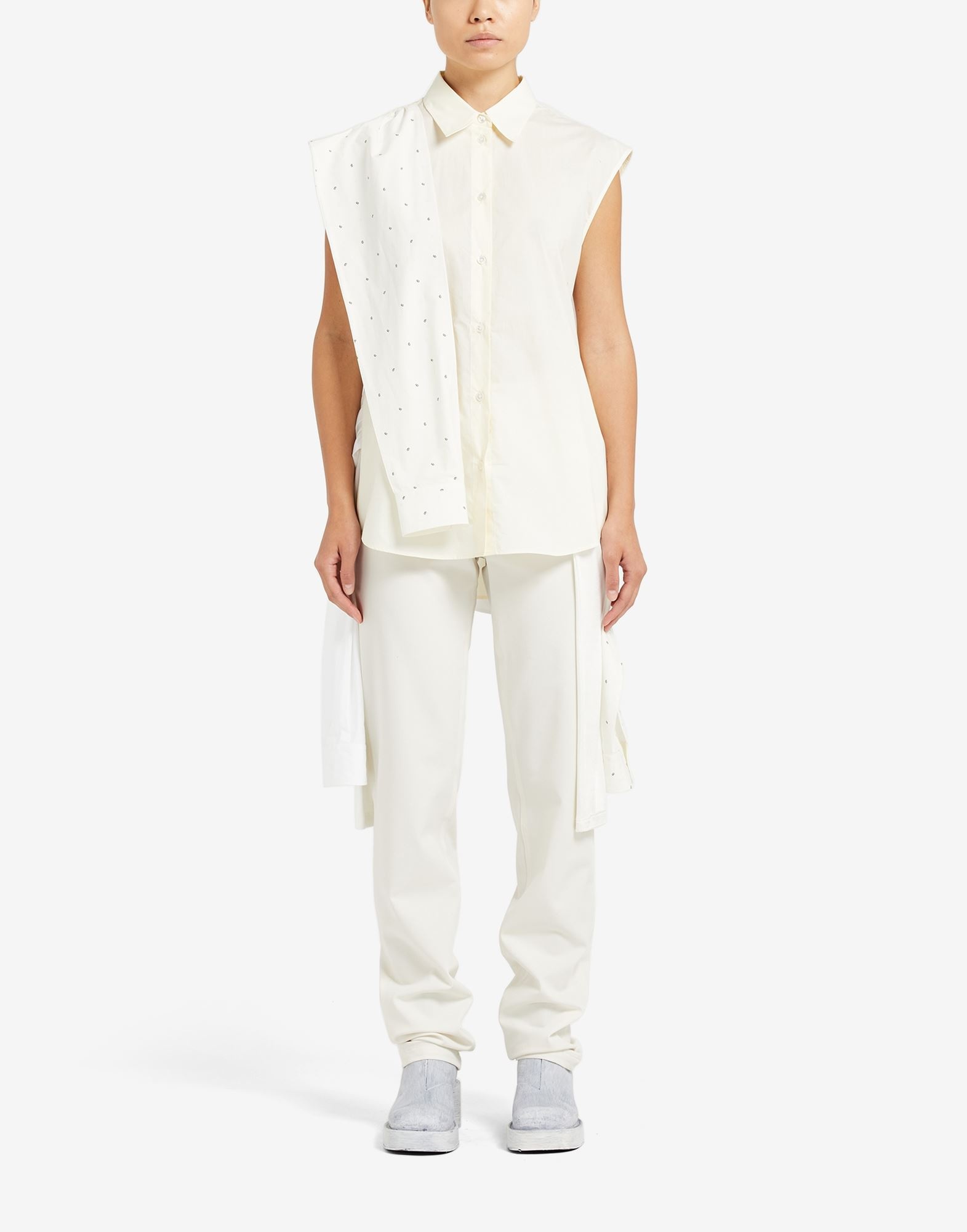 Button-up shirt with hanging sleeves - 2
