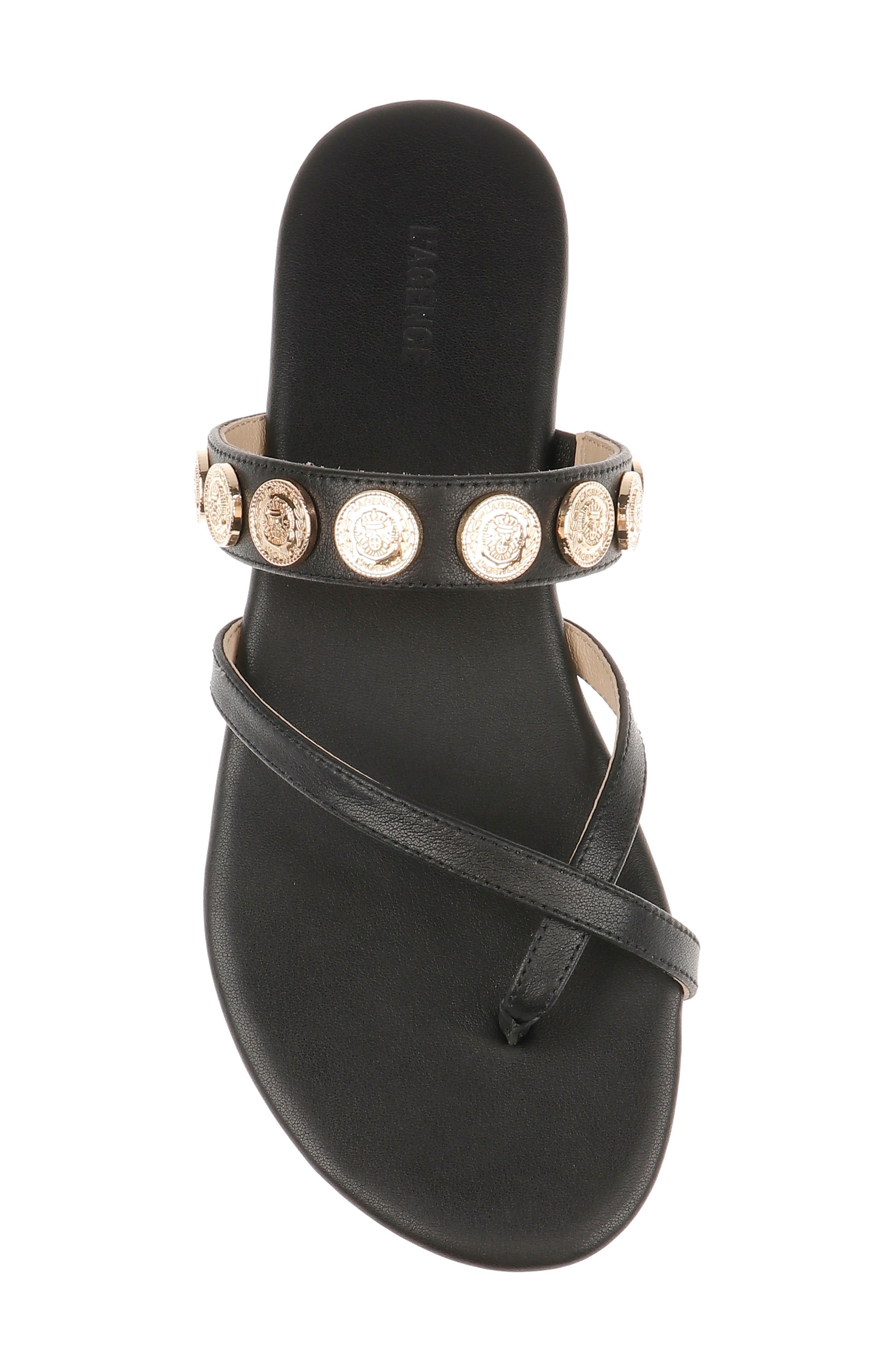 L'AGENCE Hanna Strappy Sandal in Black Leather at Nordstrom - 5