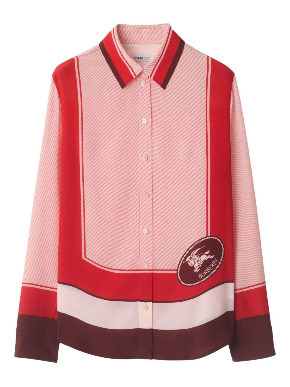 EDK stamp-box silk shirt - 1