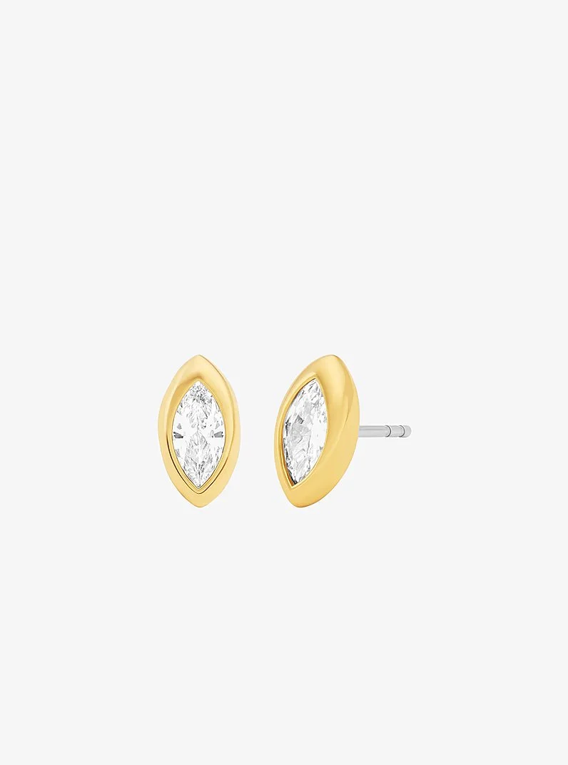Marquise Cut Cubic Zirconia Stud Earrings - 1