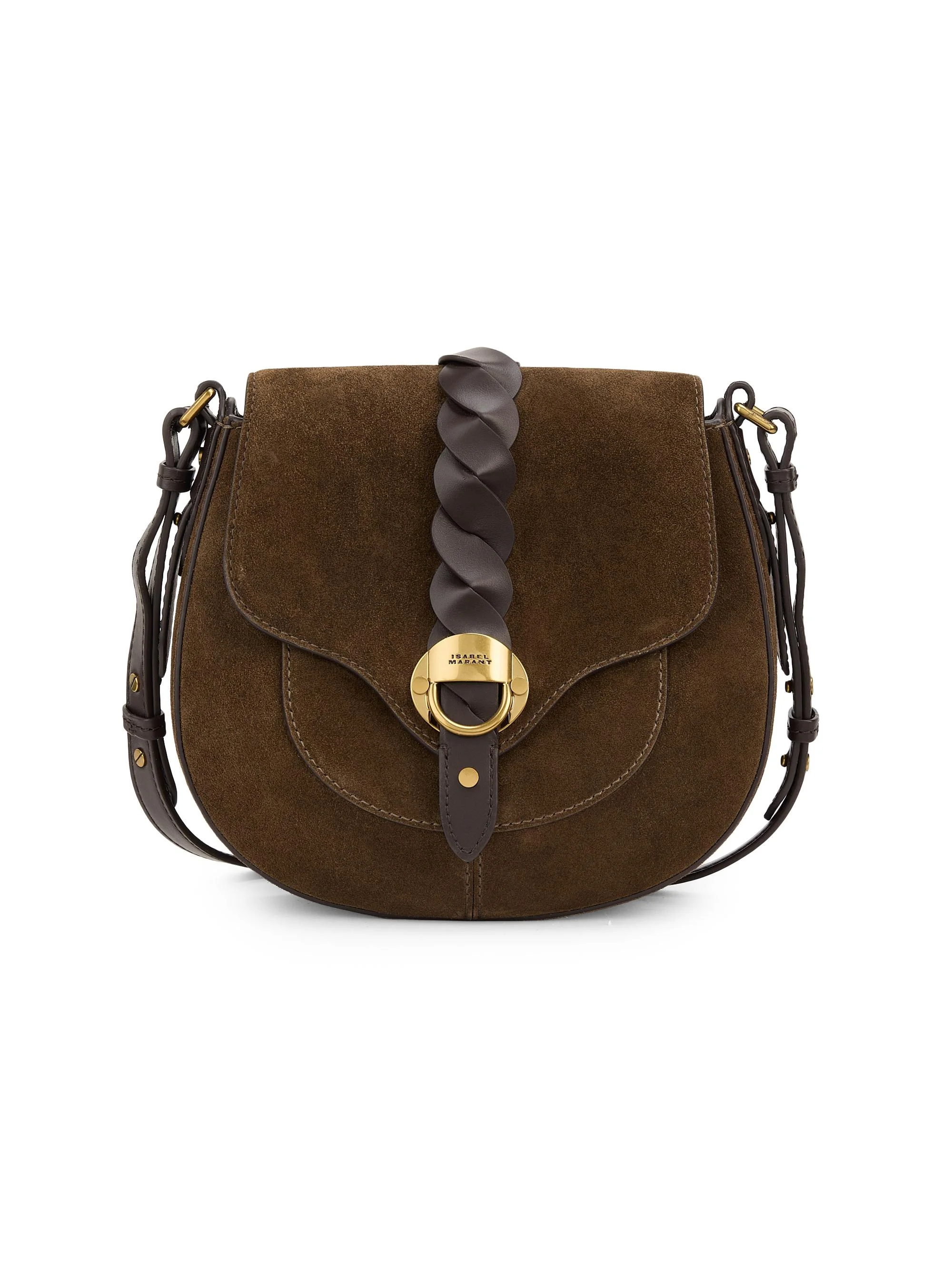 Women's Altay Small Suede & Leather Saddle Bag - Bronze - 1