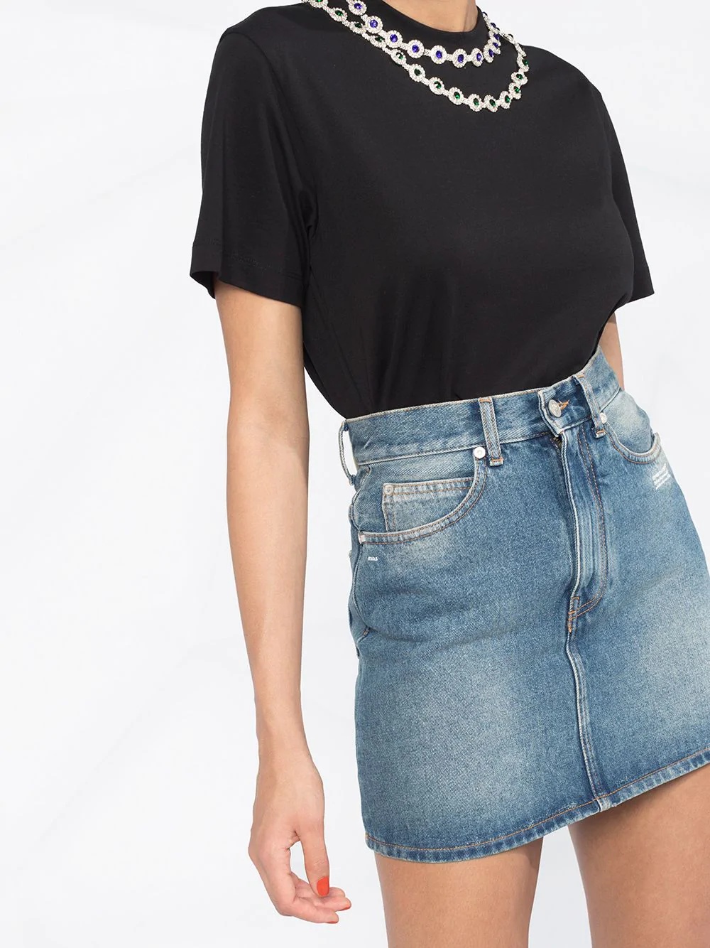 high waist denim skirt - 5