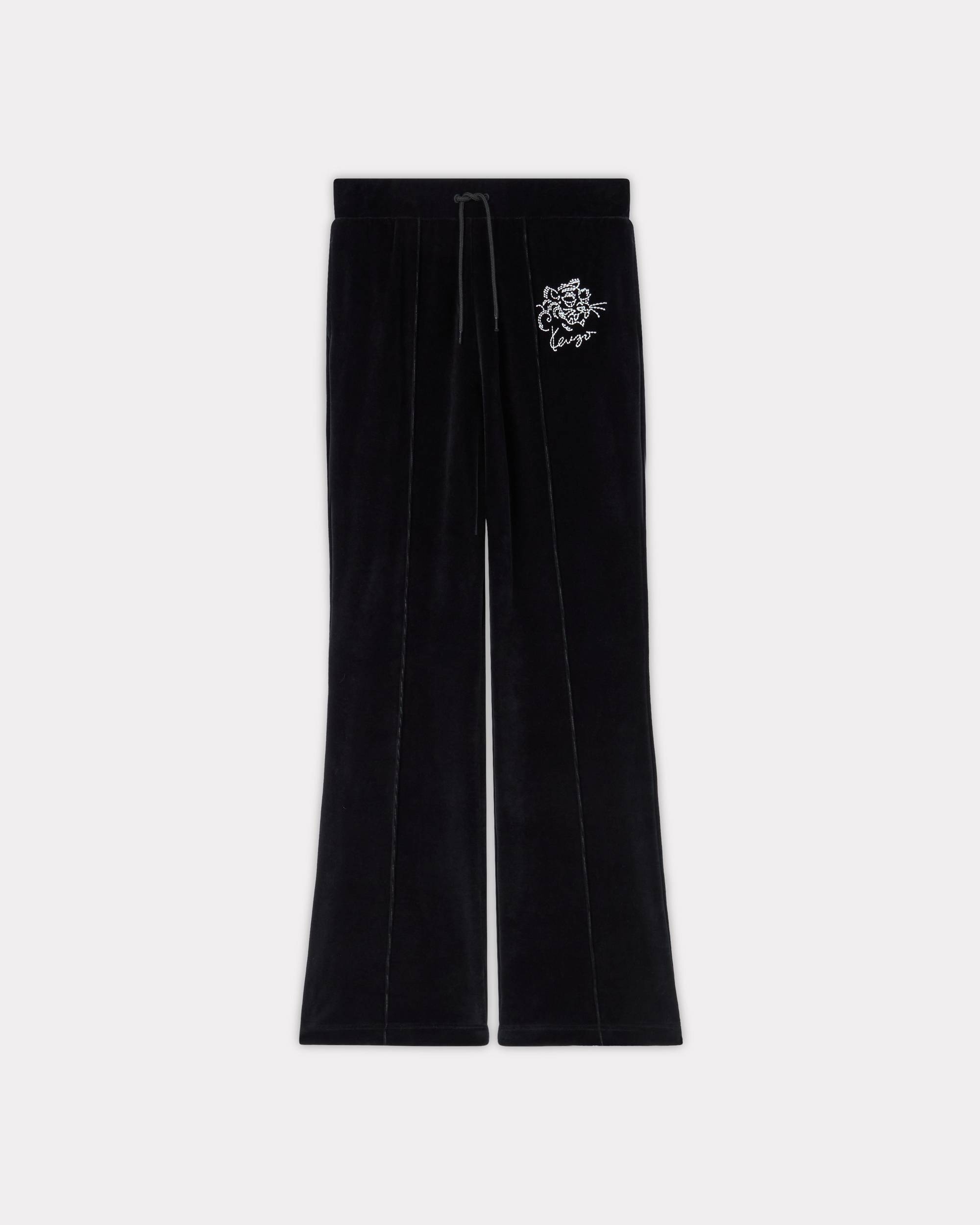 'KENZO Star Tiger' embroidered velvet track pants - 1