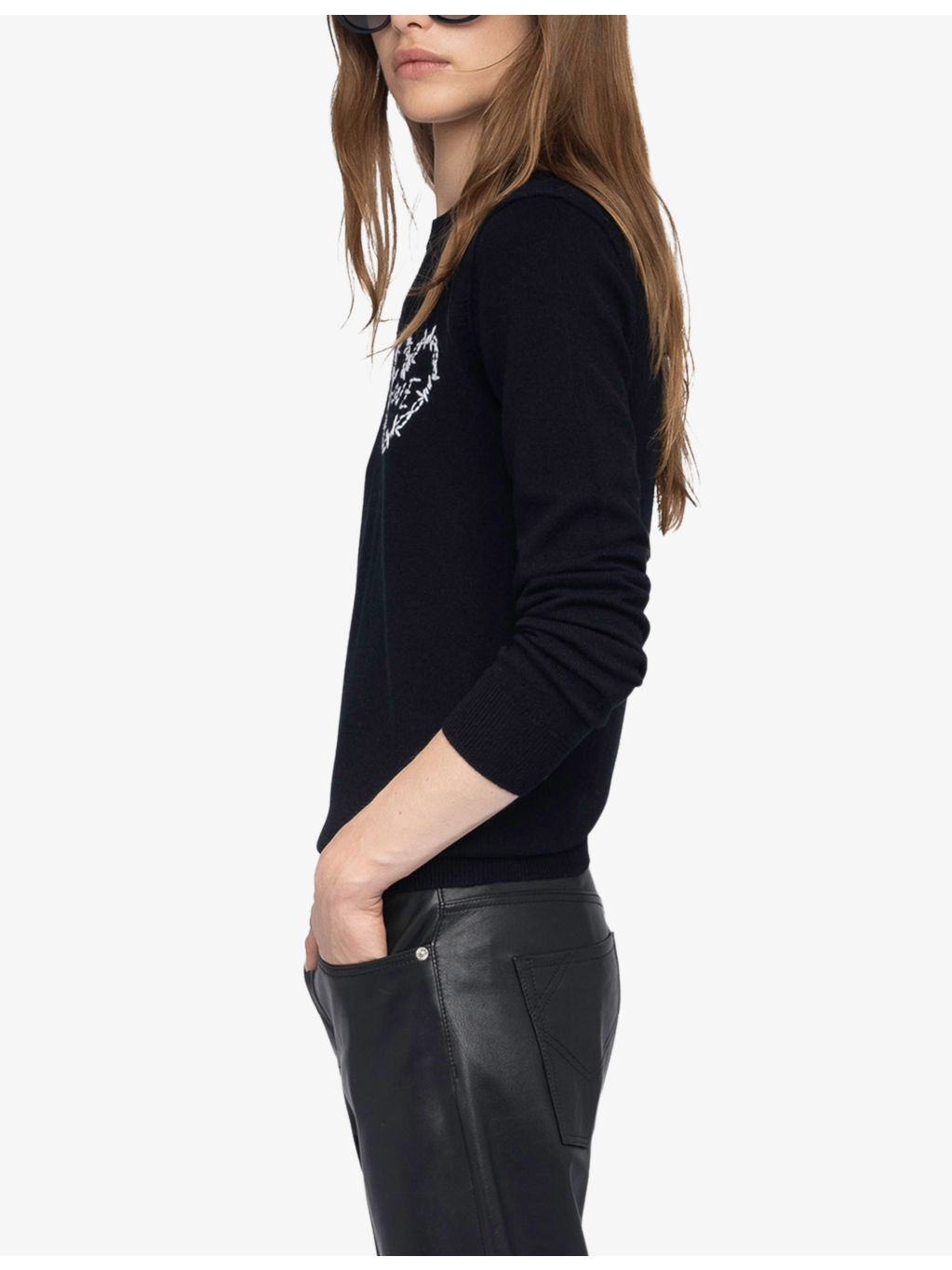Kendy Heart-Embroidered Wool and Cashmere-Blend Jumper - 3