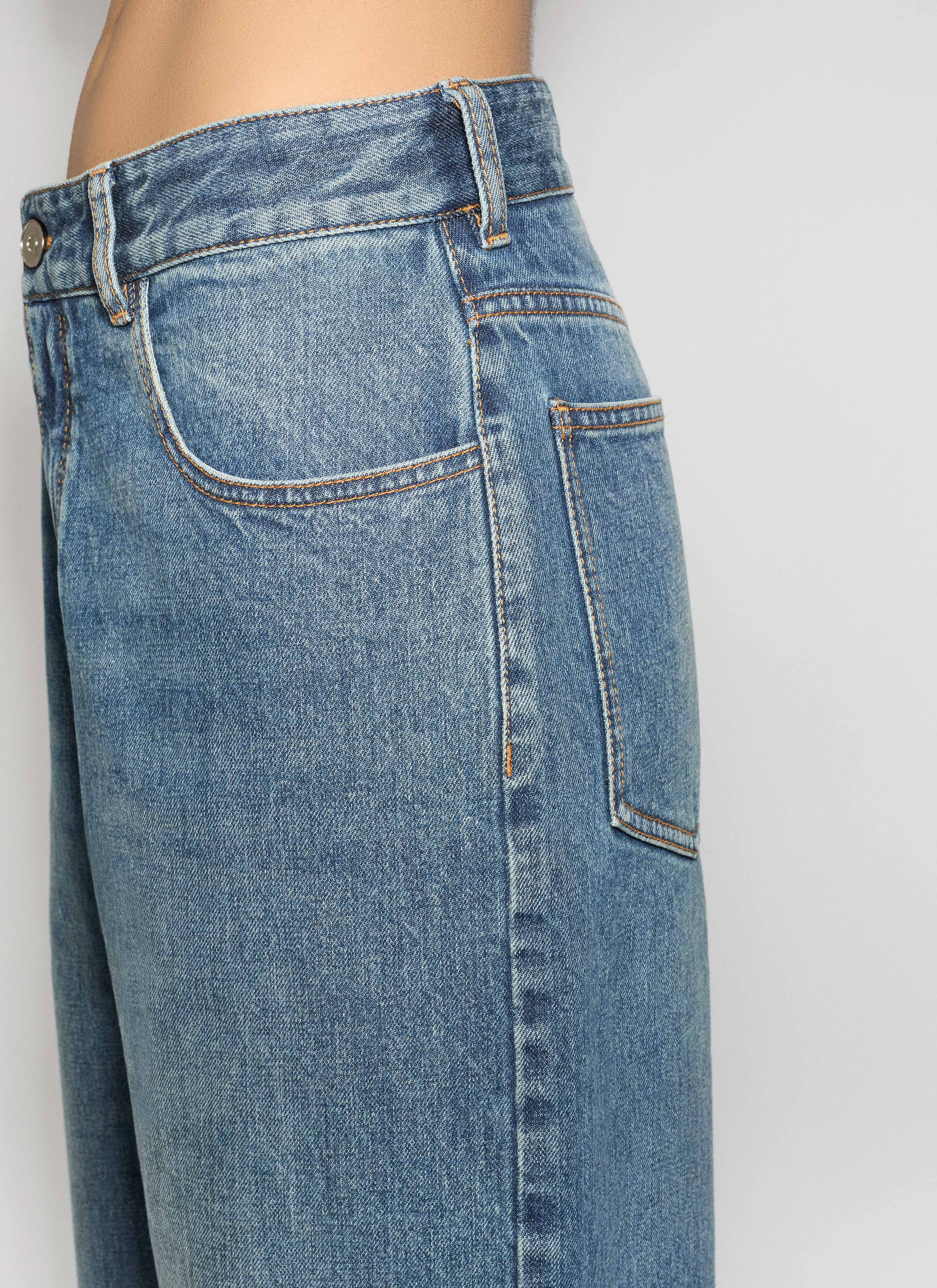 LOW WAIST DENIM PANTS - 5