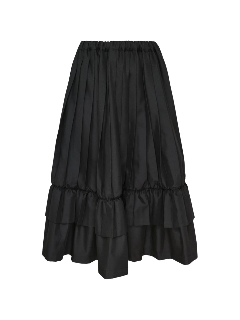 pleated ruffled midi skirt - 1