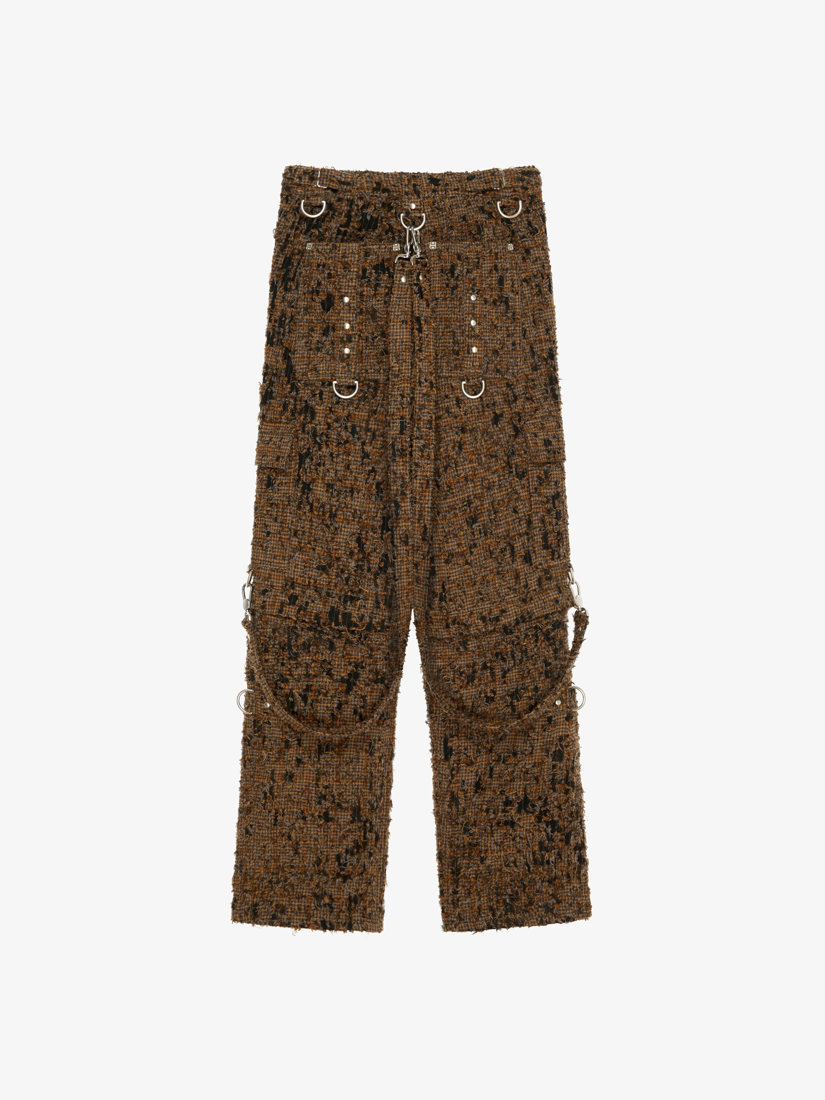 TWO IN ONE DETACHABLE PANTS IN DESTROYED CHECKS WITH SUSPENDERS - 6