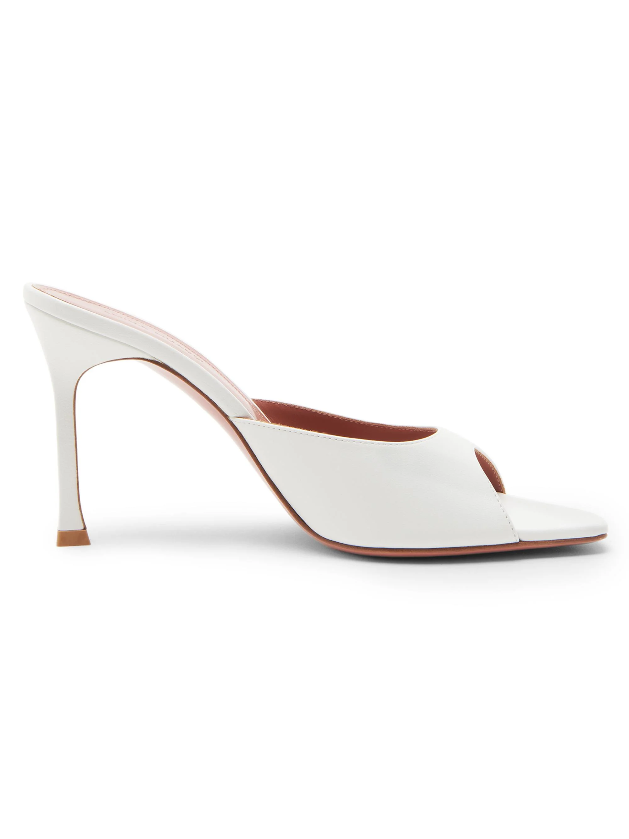 Women's Alexa 95MM Leather Mules - Nappa White - 1