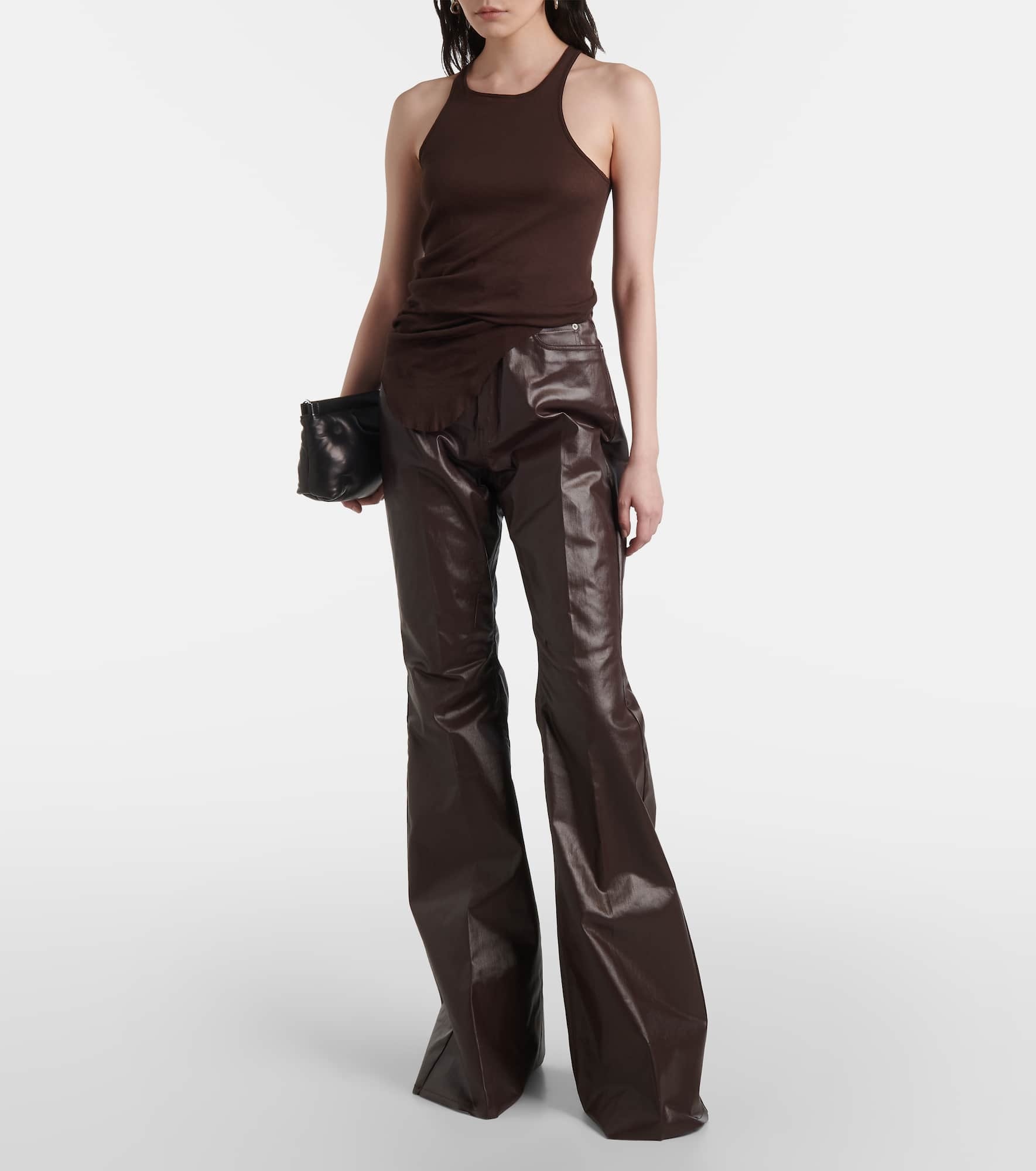 High-rise coated canvas straight pants - 2