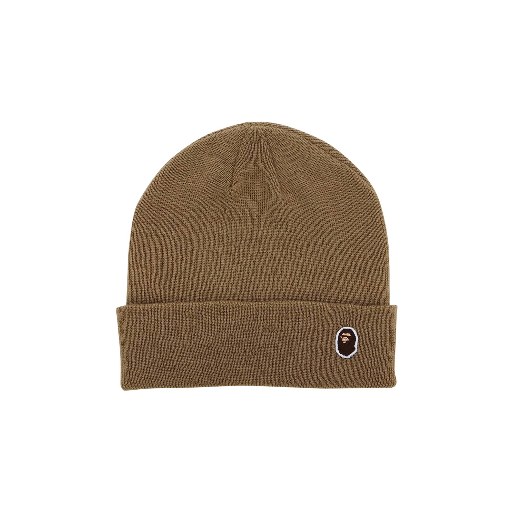 BAPE Ape Head One Point Knit Cap 'Beige' - 1