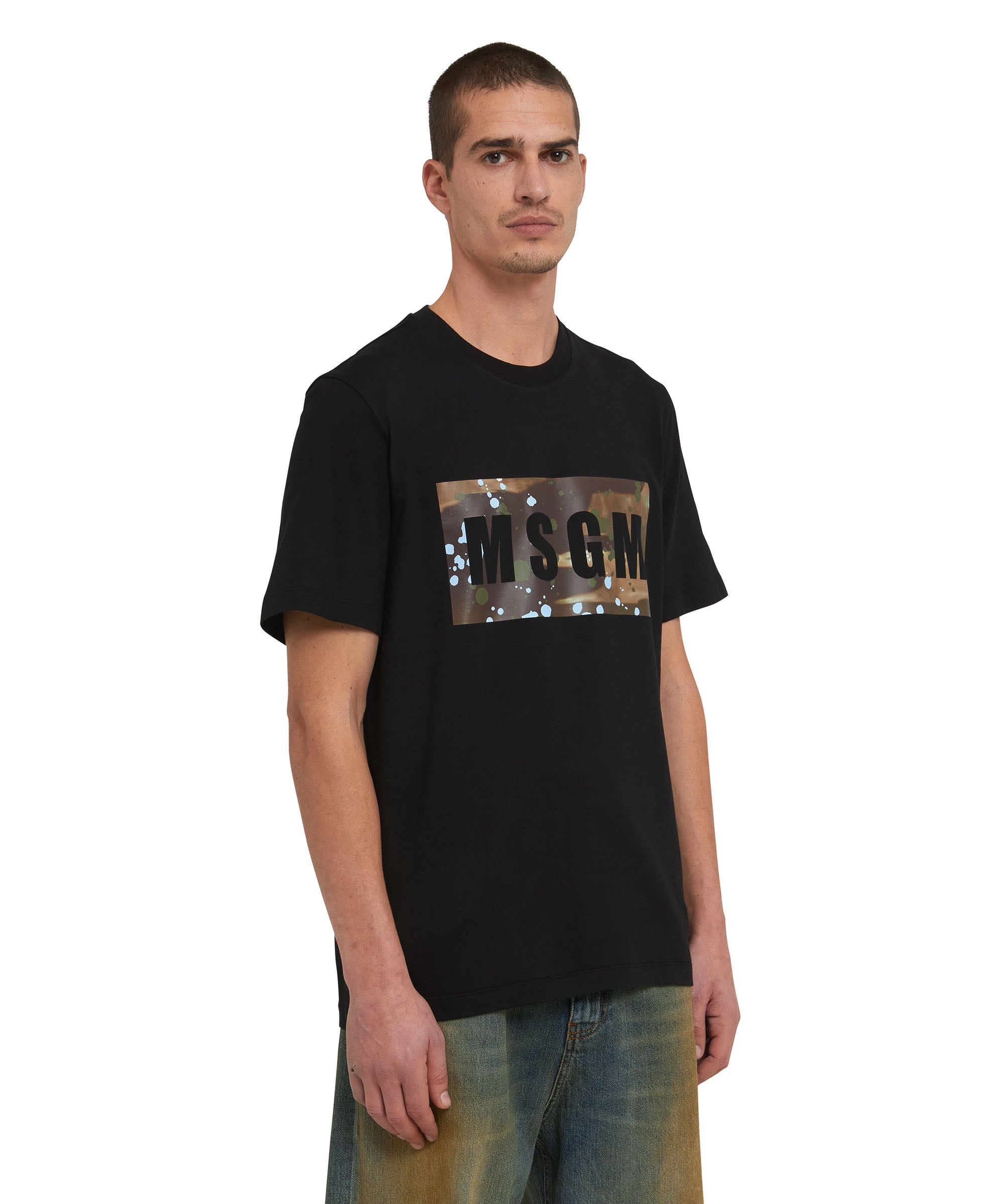 T-Shirt with box logo camo graphic - 4