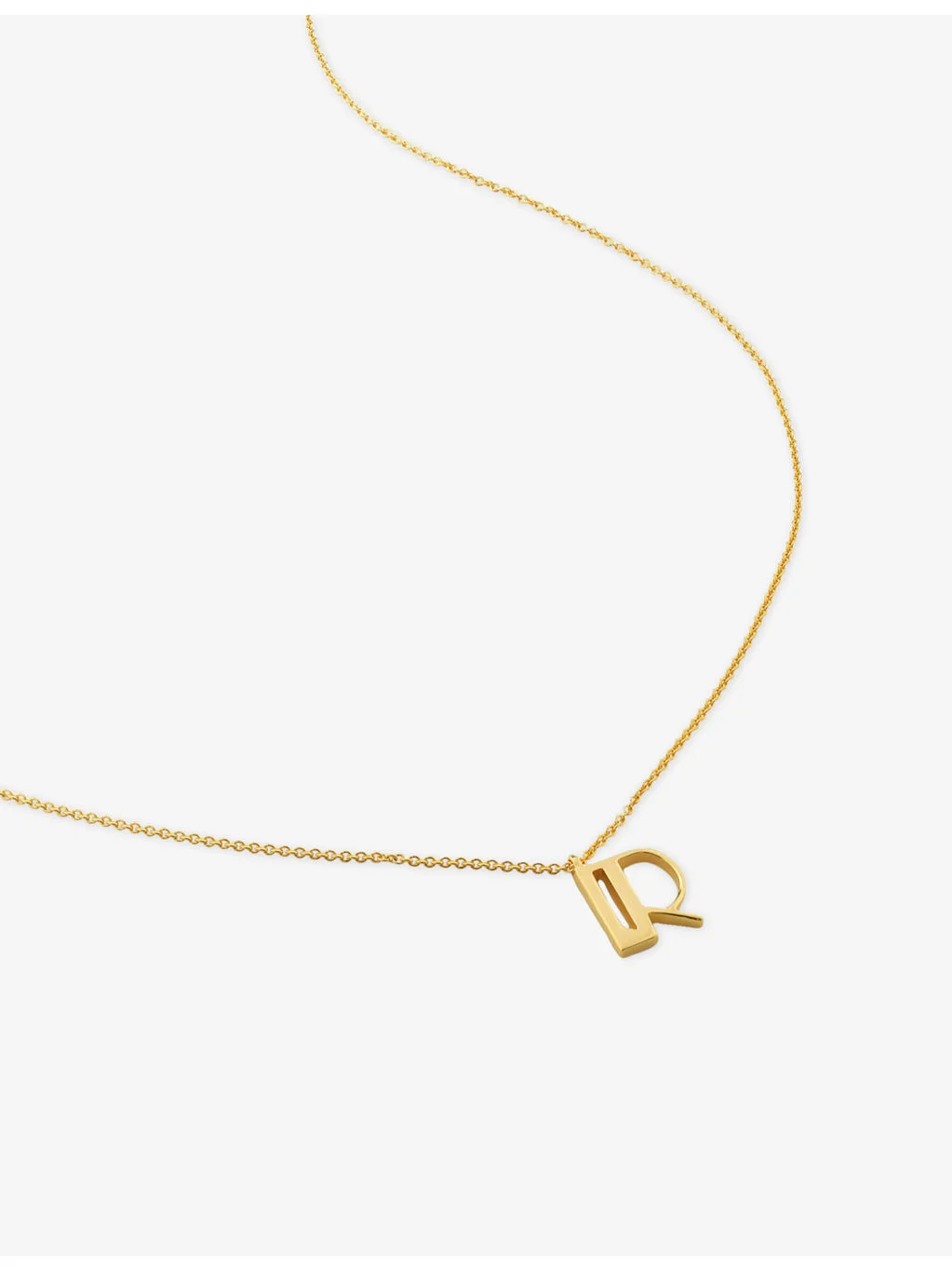 Initial R 18ct Gold-Vermeil Plated 925 Sterling Silver Necklace - 1