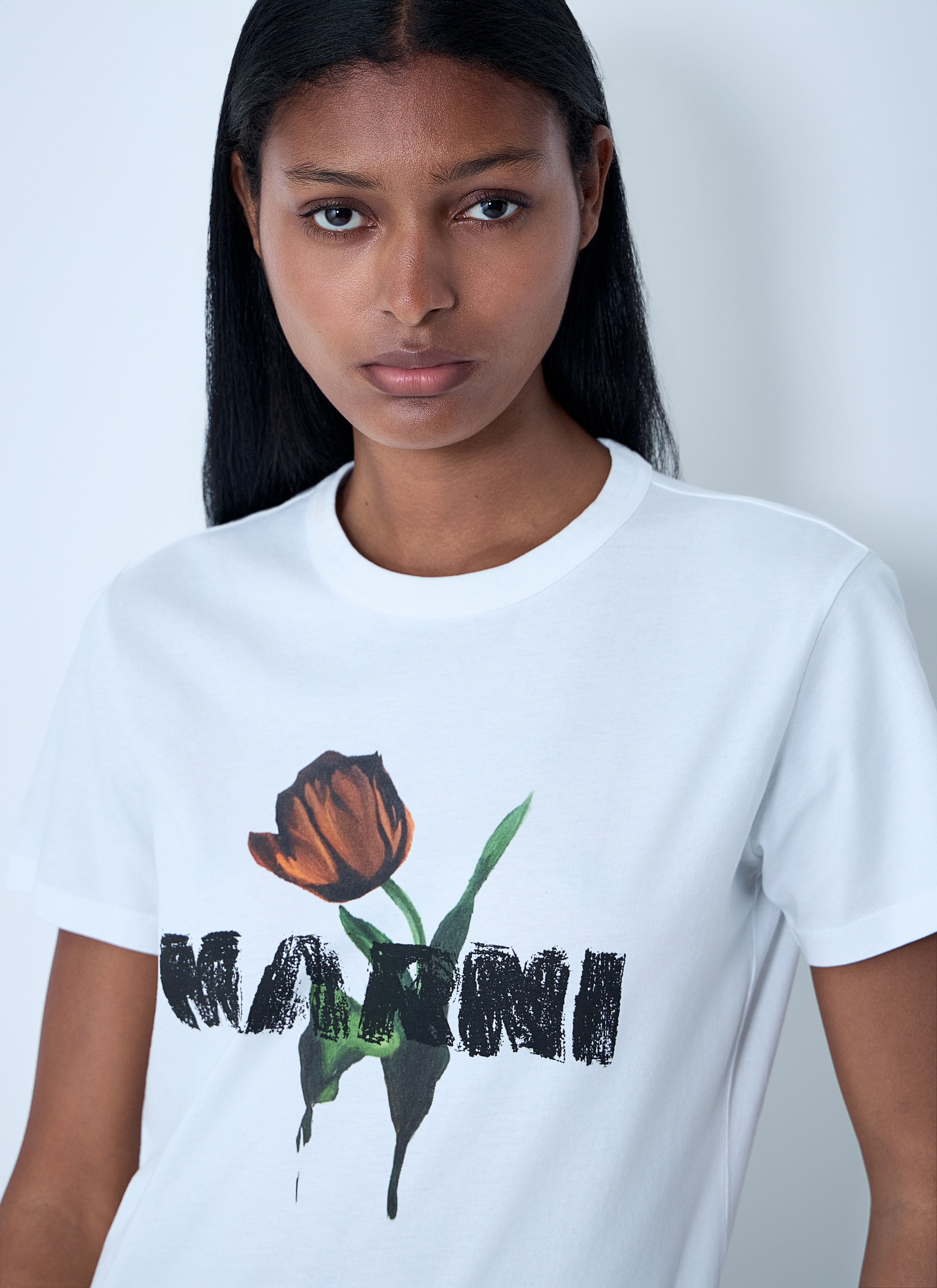 Marni Women Logo Motif T-Shirt - 5