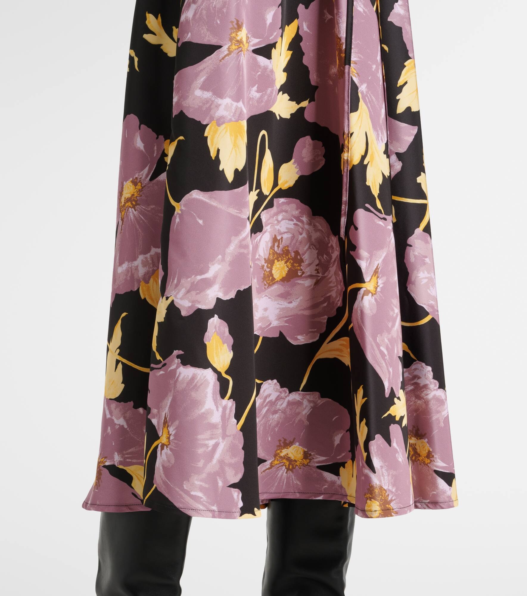 Floral faille midi skirt - 5