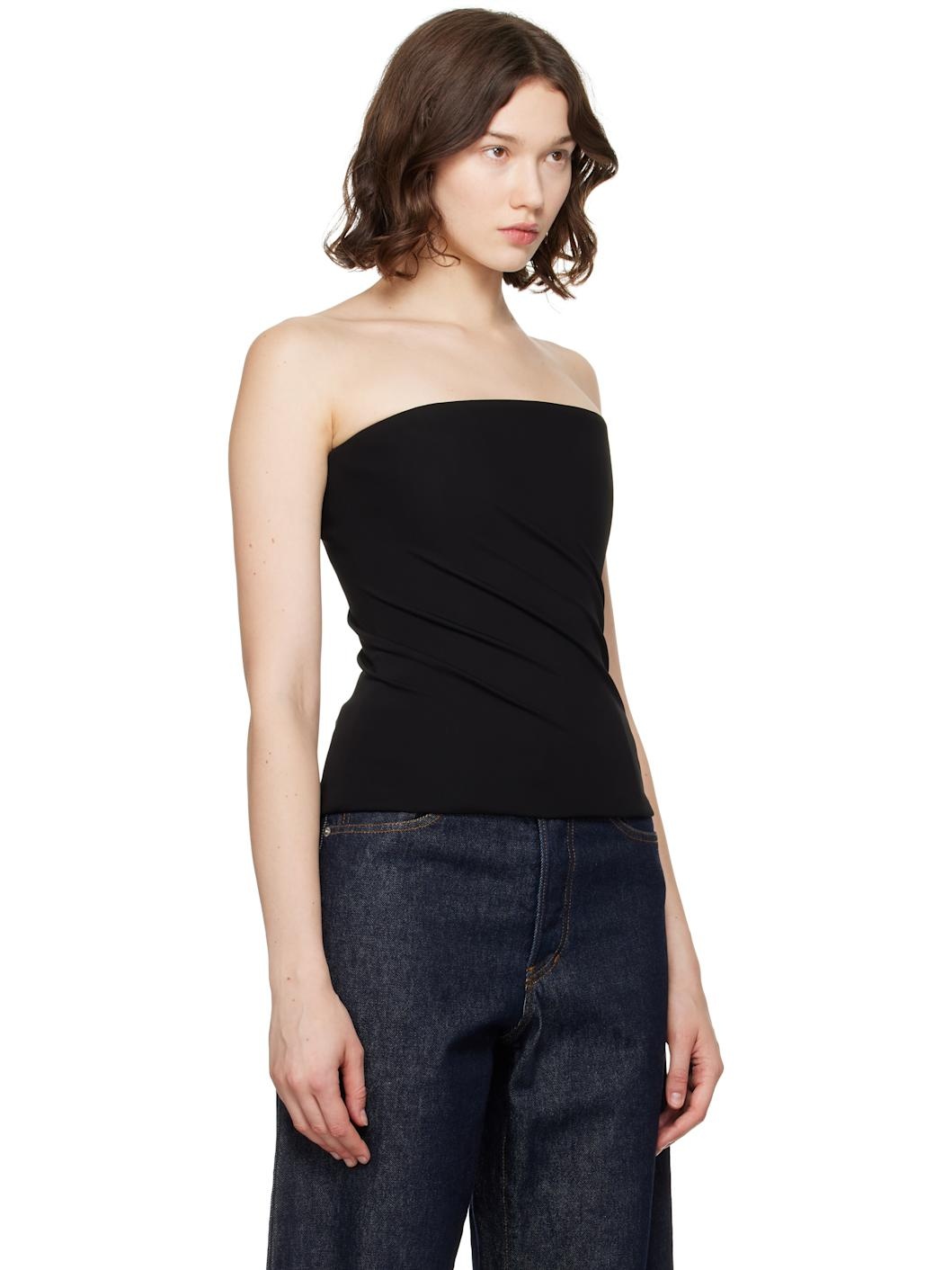 Black Bare Shoulders Top - 2