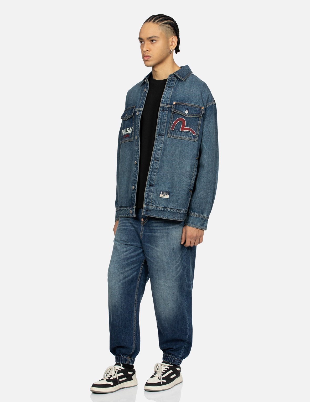PLAYFUL GODHEAD PRINT LOOSE FIT DENIM SHIRT JACKET - 4