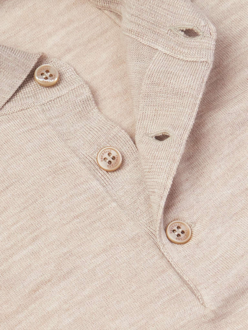 Virgin Wool and Cashmere-Blend Polo Shirt 5
