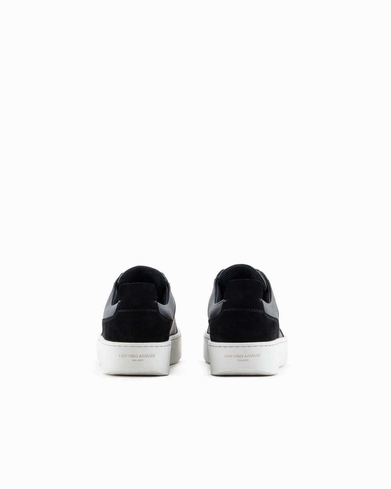 Leather sneakers with suede details and embossed logo - 4