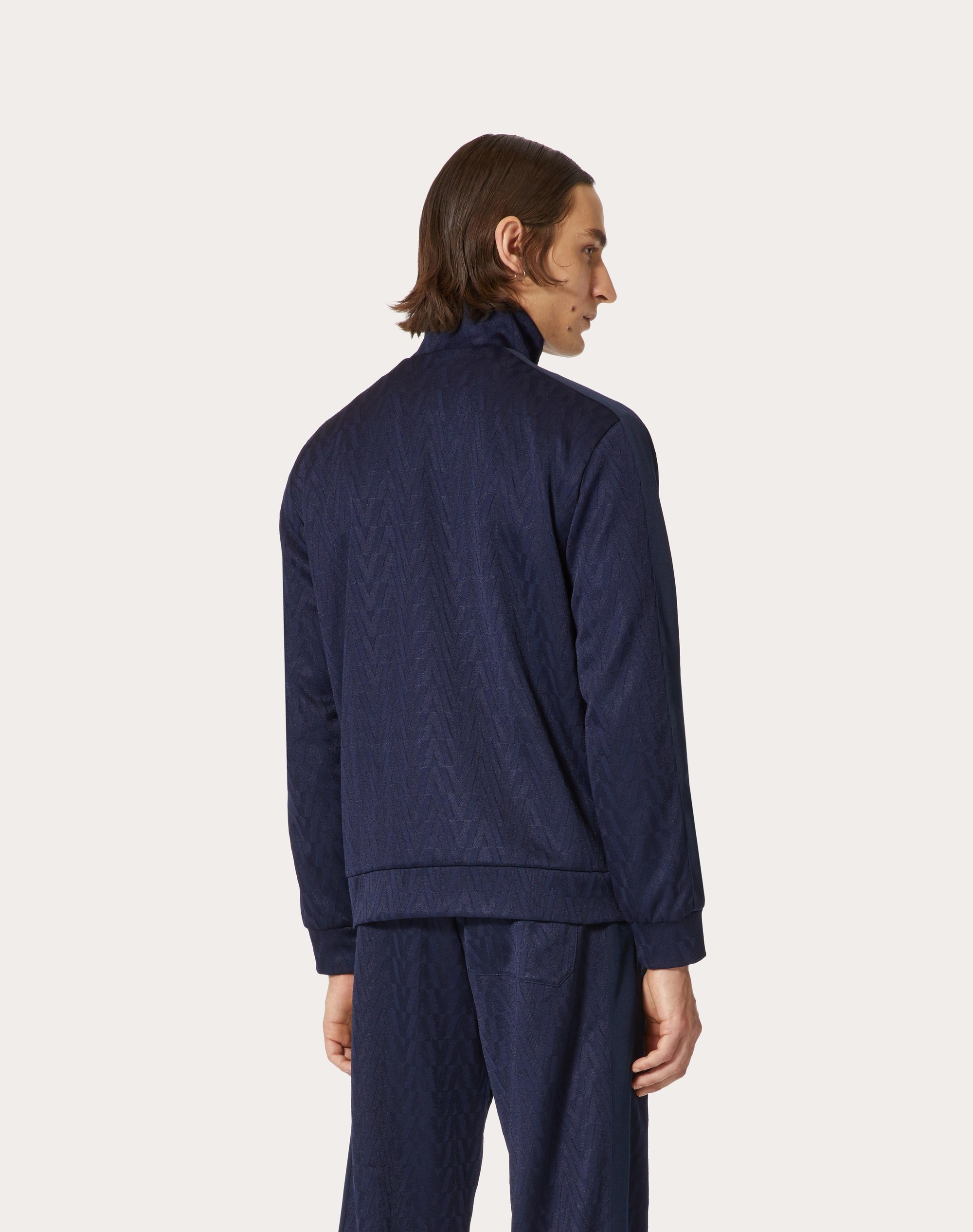 ZIP-UP SWEATSHIRT WITH OPTICAL VALENTINO JACQUARD - 4