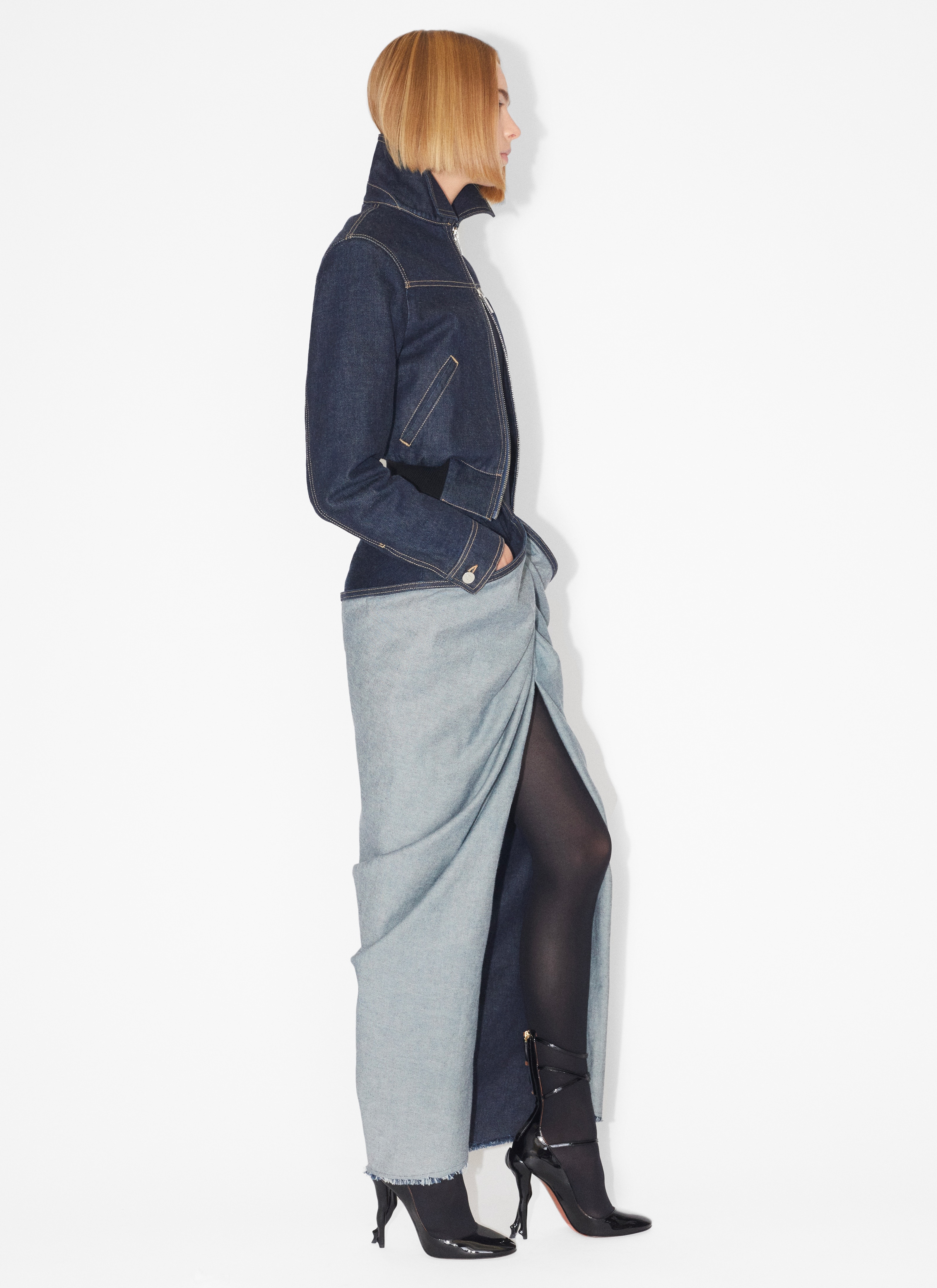 スカート Alaia DRAPED SKIRT Alaïa Draped stretch jersey maxi skirt ALAÏA