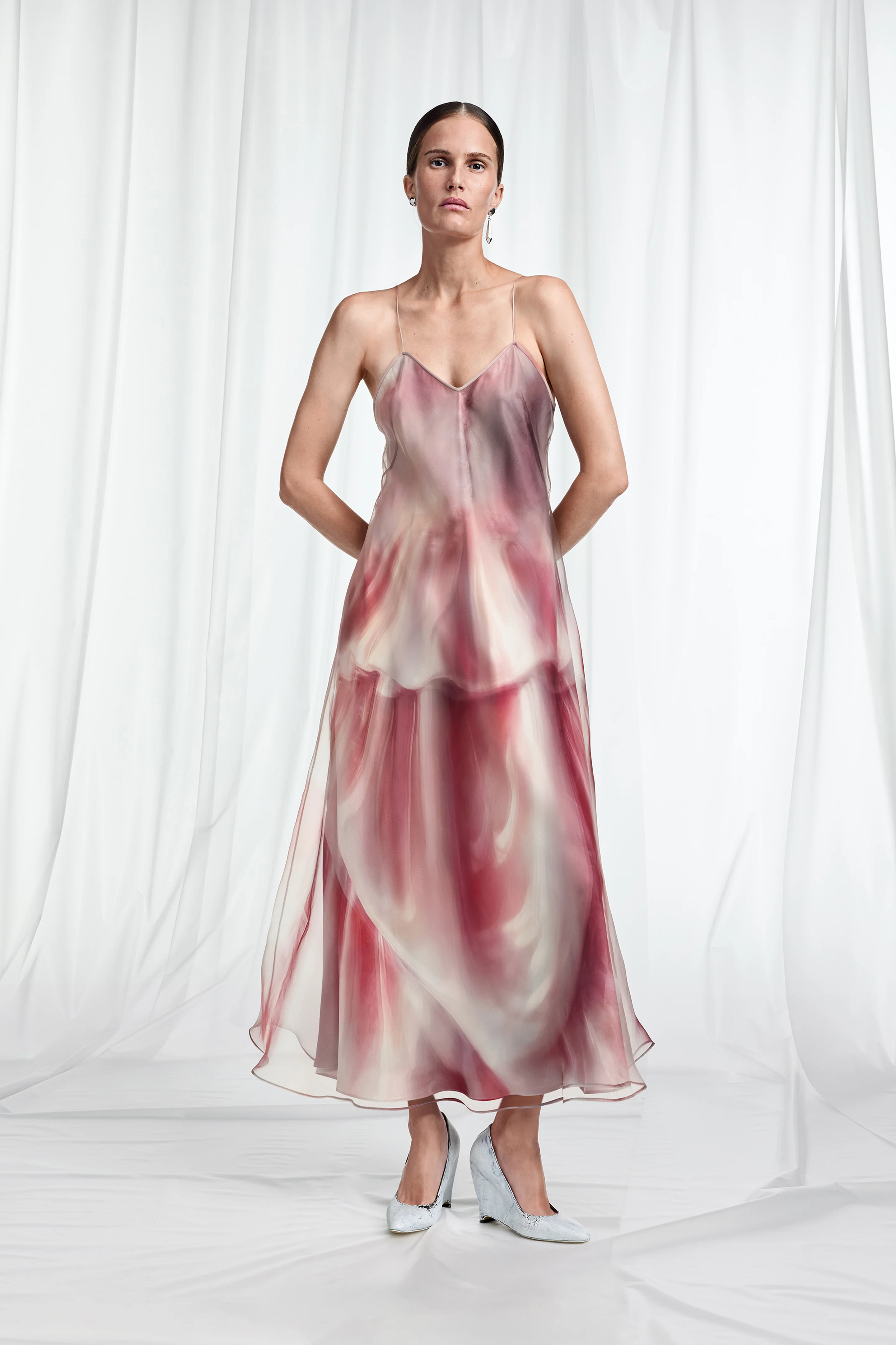 Trompe L'Oeil Organza Slip Dress - 1