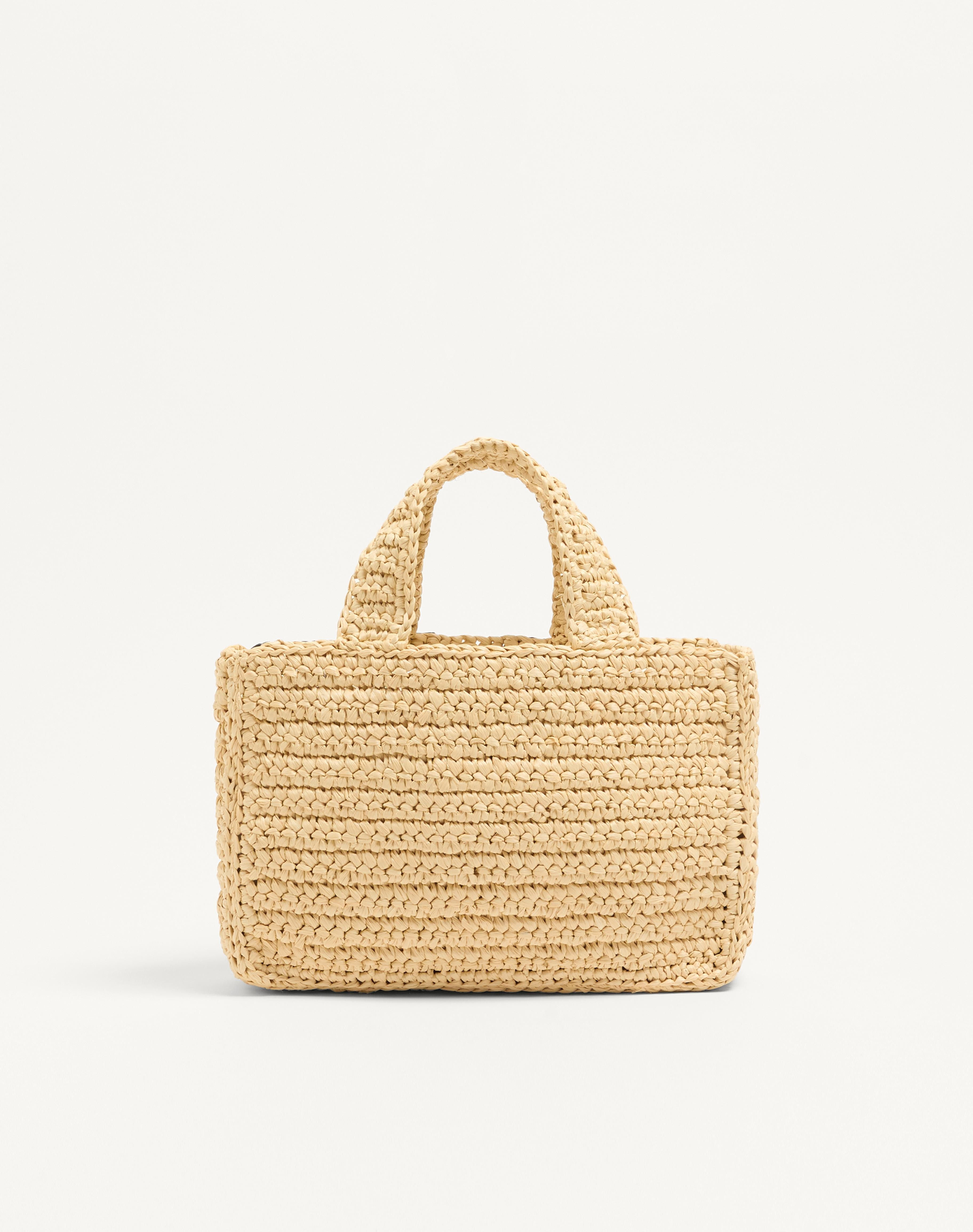 VALENTINO GARAVANI VIVA SUPERSTAR SMALL SYNTHETIC RAFFIA SHOPPING BAG - 5