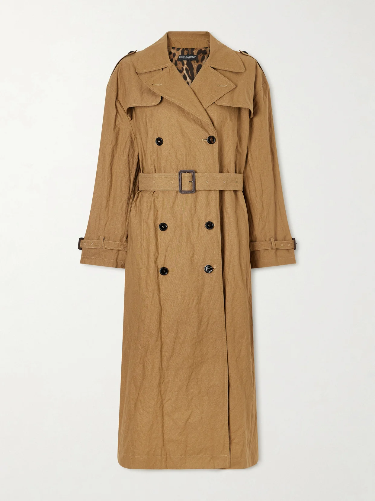 Double-breasted Cotton-blend Canvas Trench Coat - 1