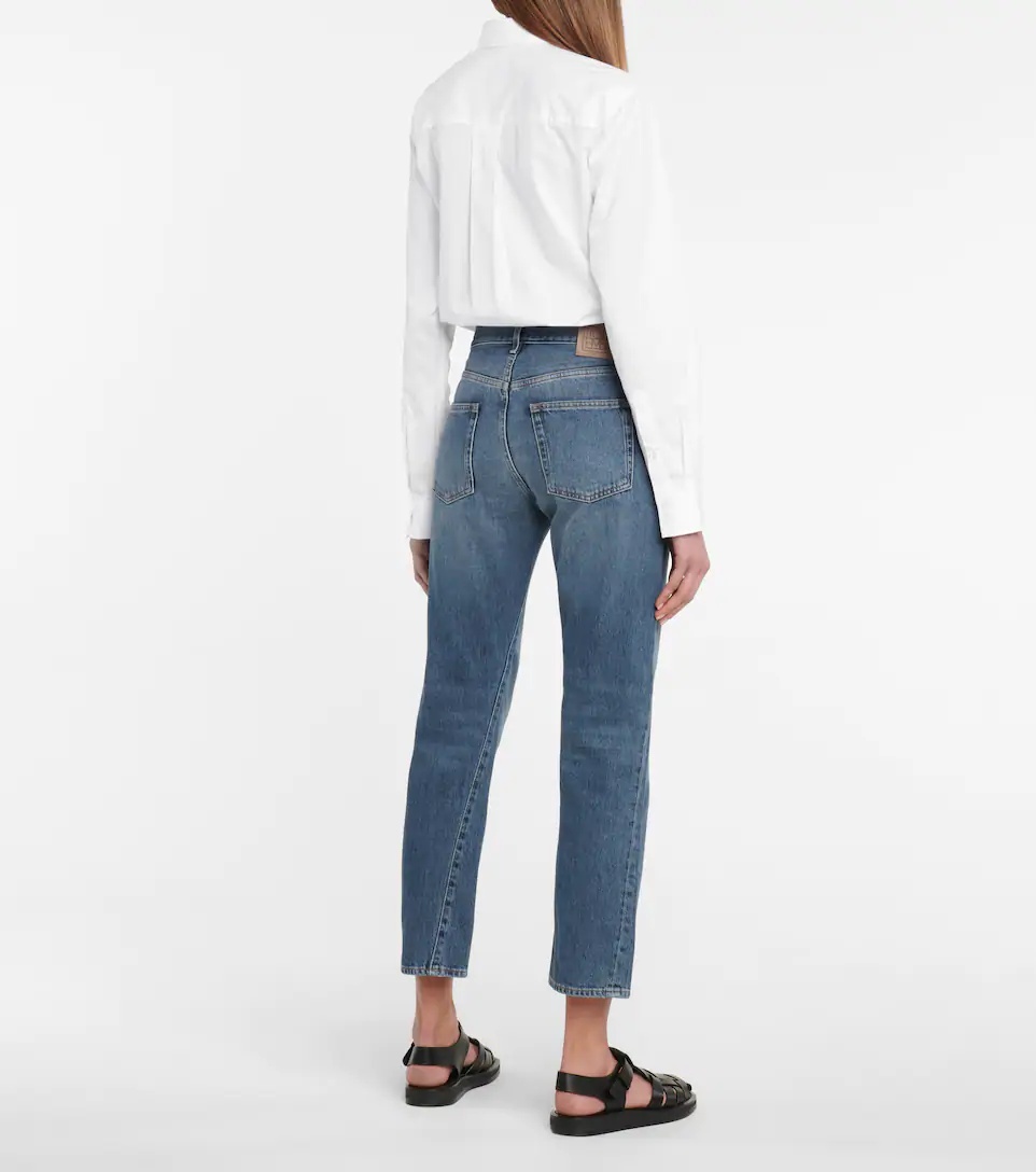 Mid-rise twisted-seam straight jeans - 3
