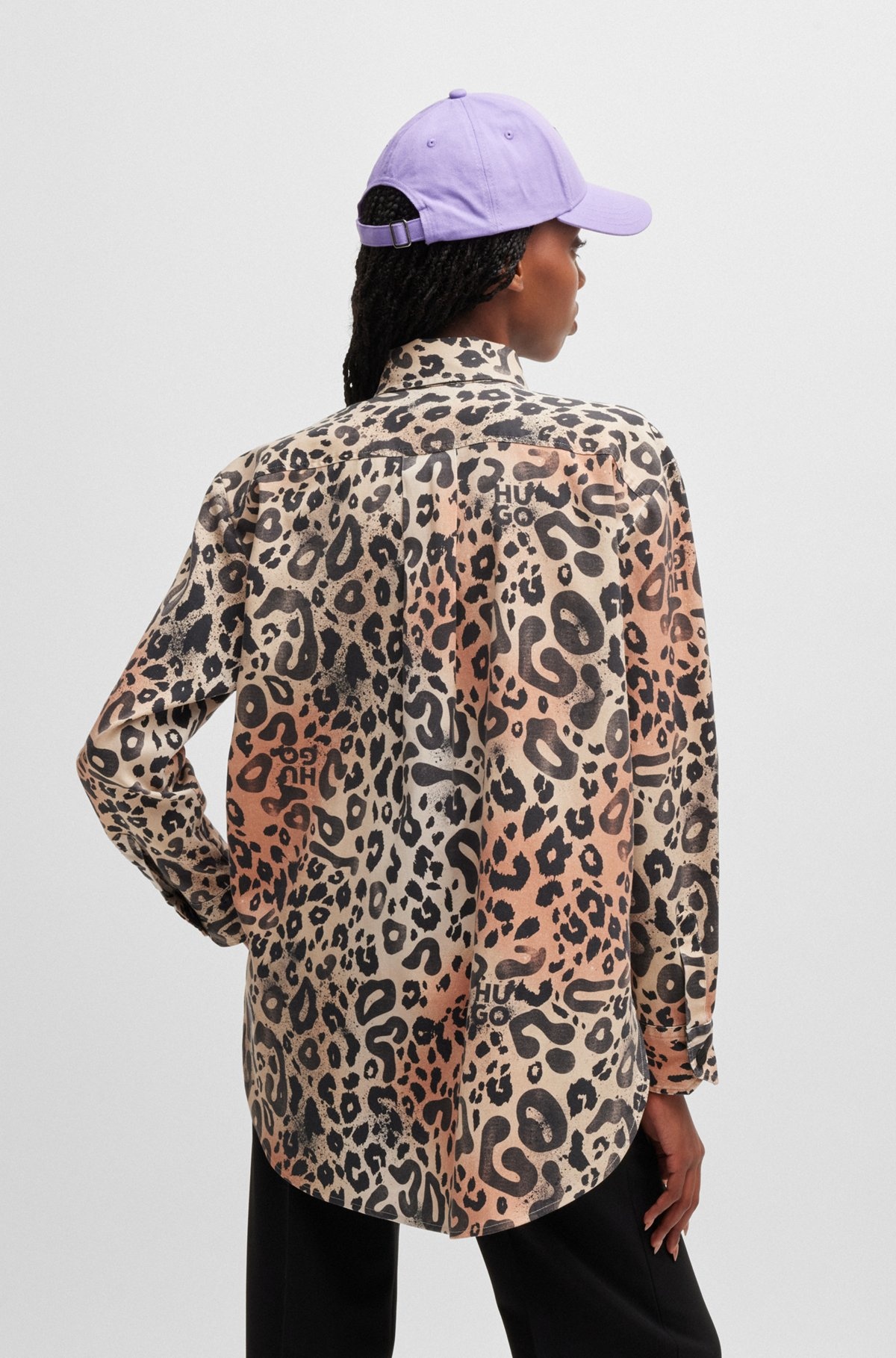 OVERSIZE-FIT BLOUSE IN LEOPARD-PRINT TWILL - 5