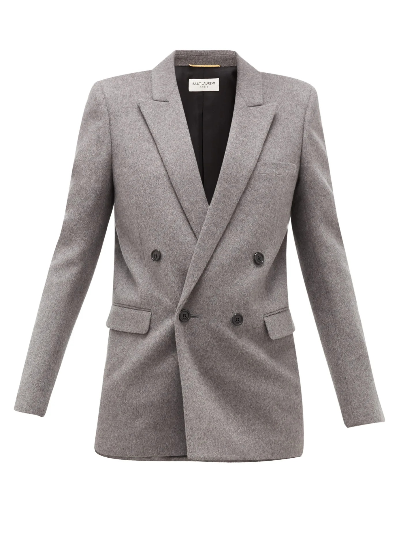 Double-breasted virgin wool and cashmere blazer - 1