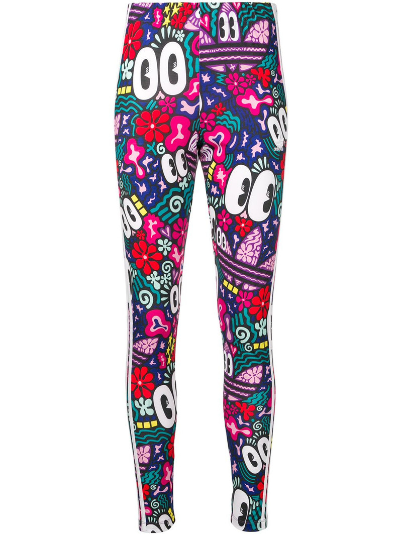x Hattie Stewart 3-stripes printed leggings 1