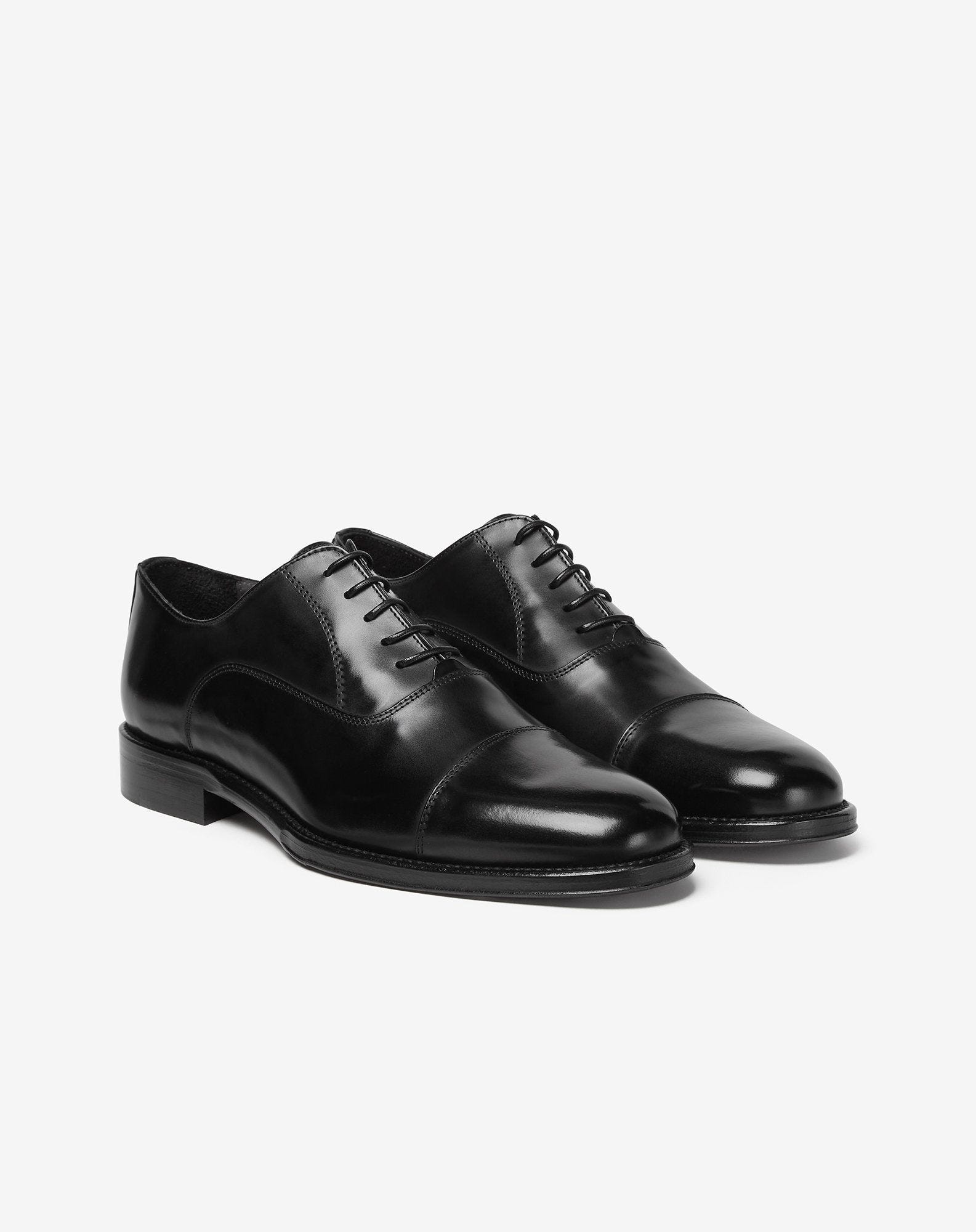 Black leather Oxford shoes - 2