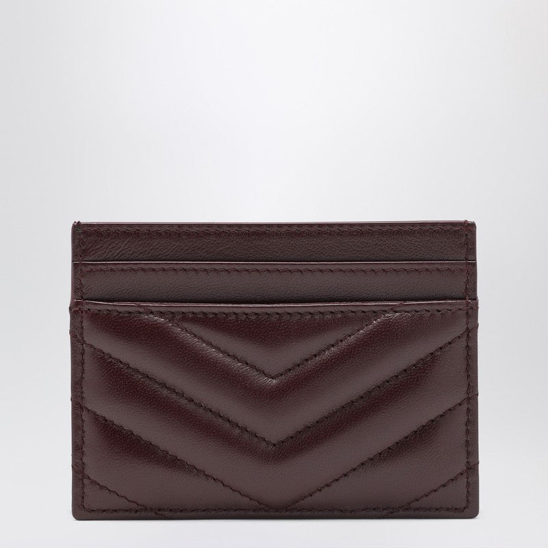 Saint Laurent Bordeaux Cassandre Card Holder Women - 2