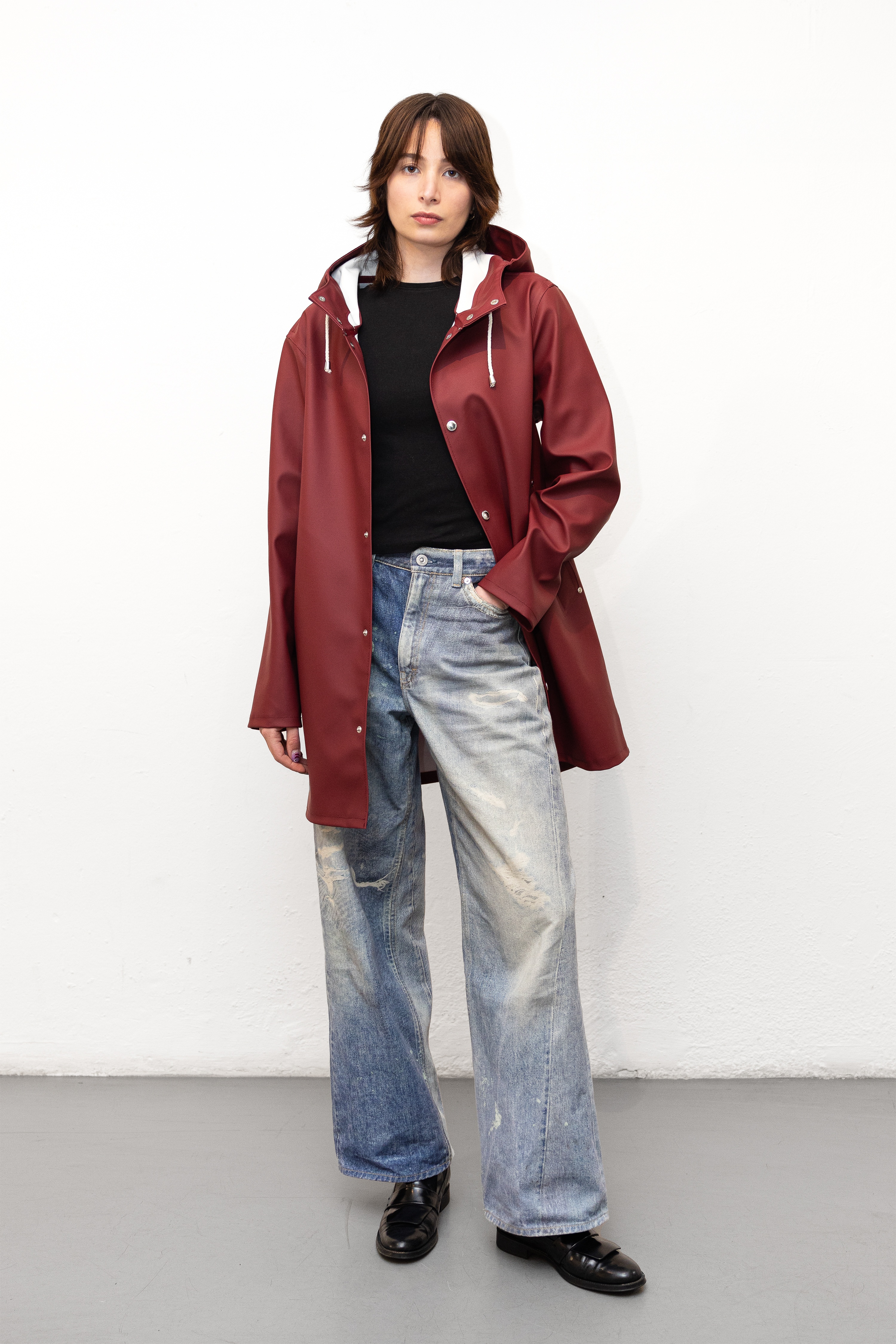 Stockholm Raincoat Burgundy - 1