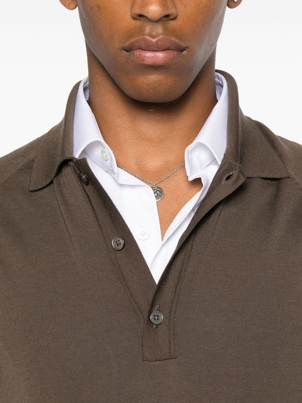 wool-blend polo shirt - 4