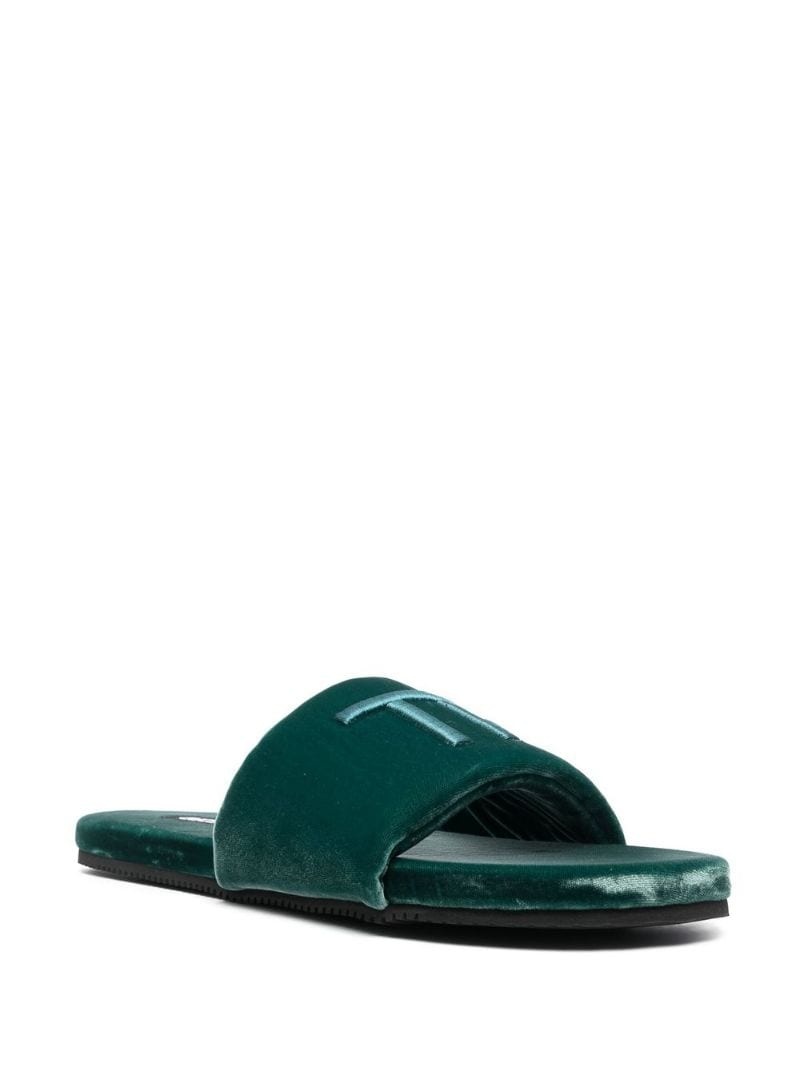 monogram velvet sandals - 2