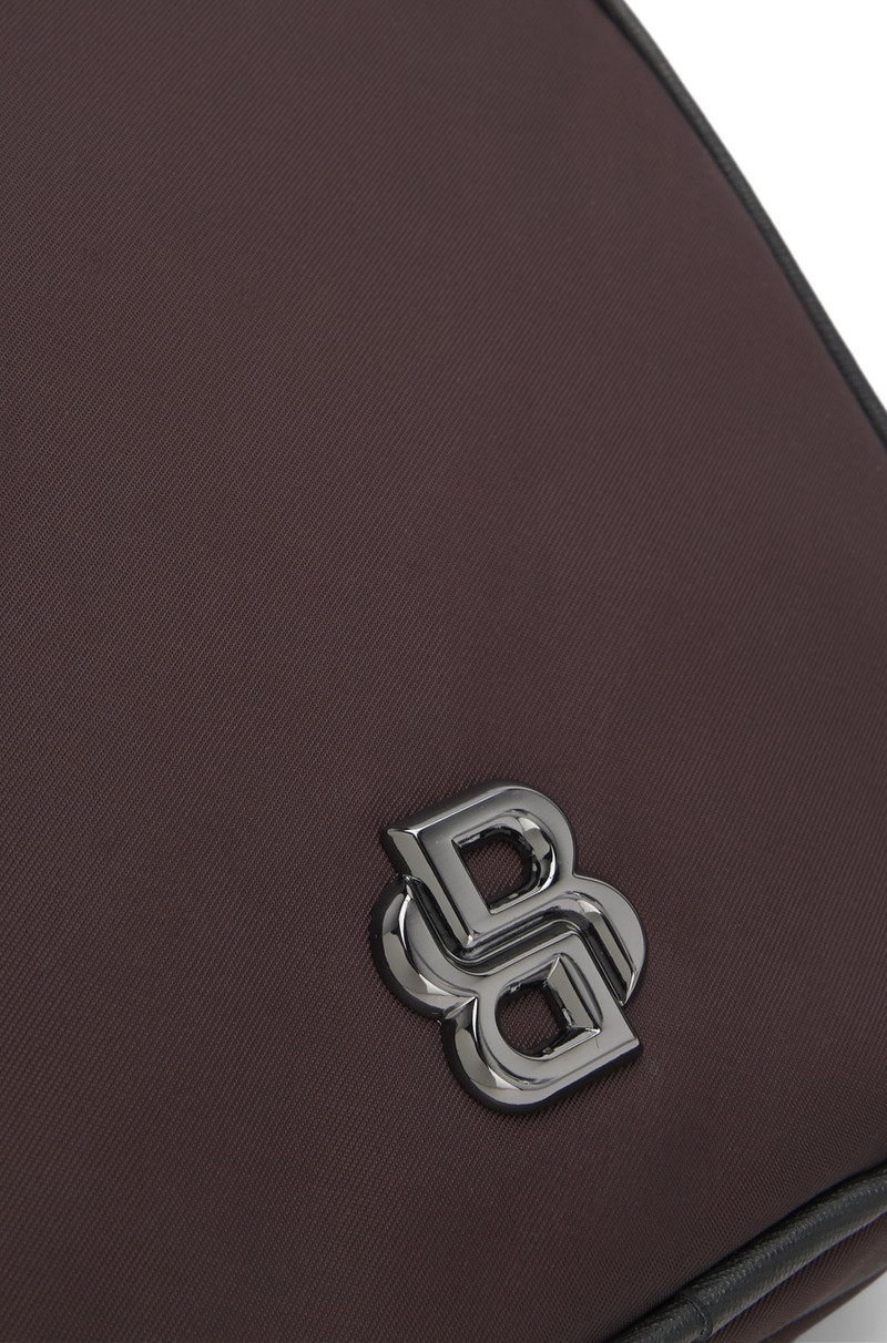 TWILL REPORTER BAG WITH DOUBLE B MONOGRAM 7