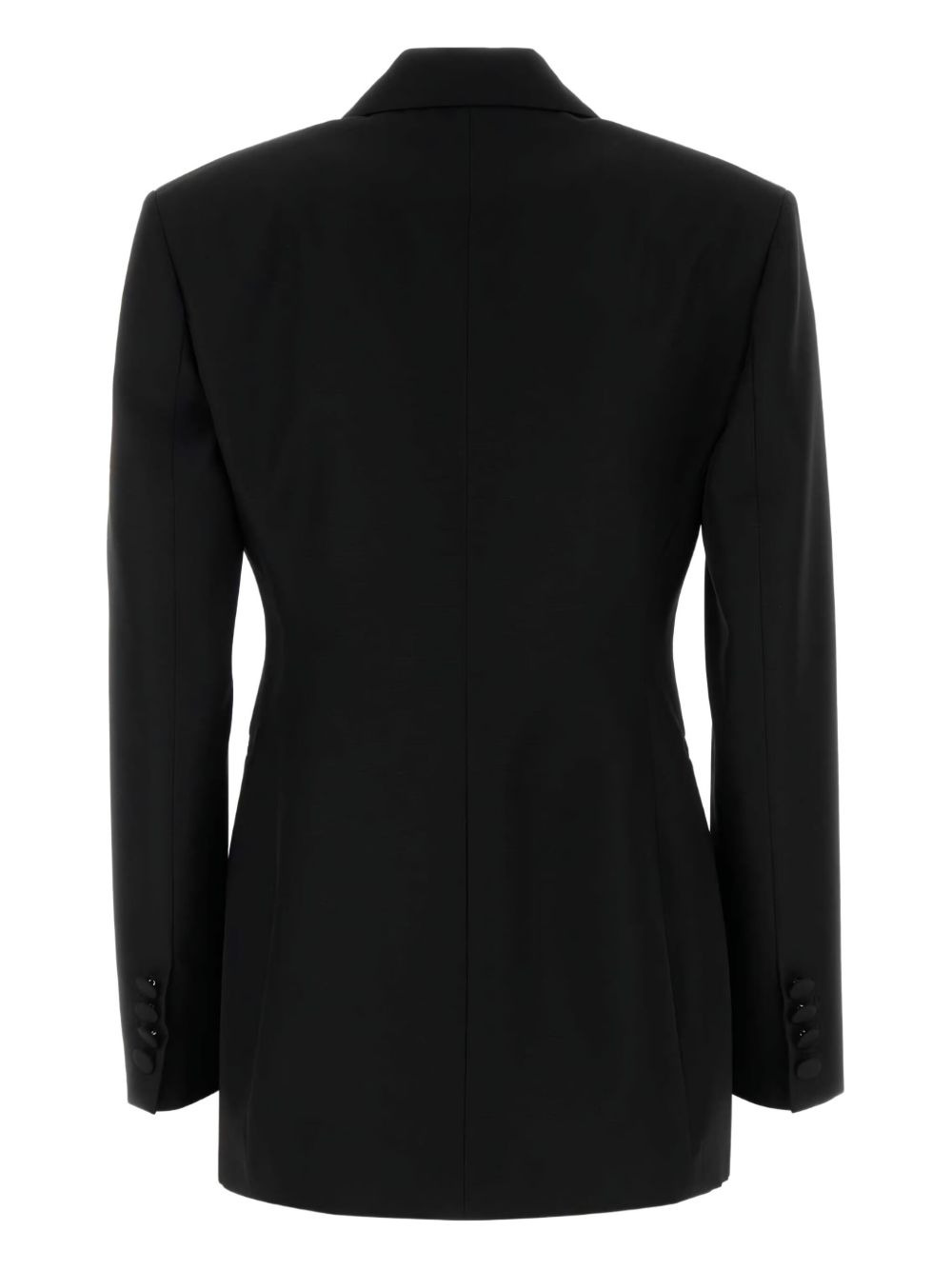 rose-embellished wool blazer - 2