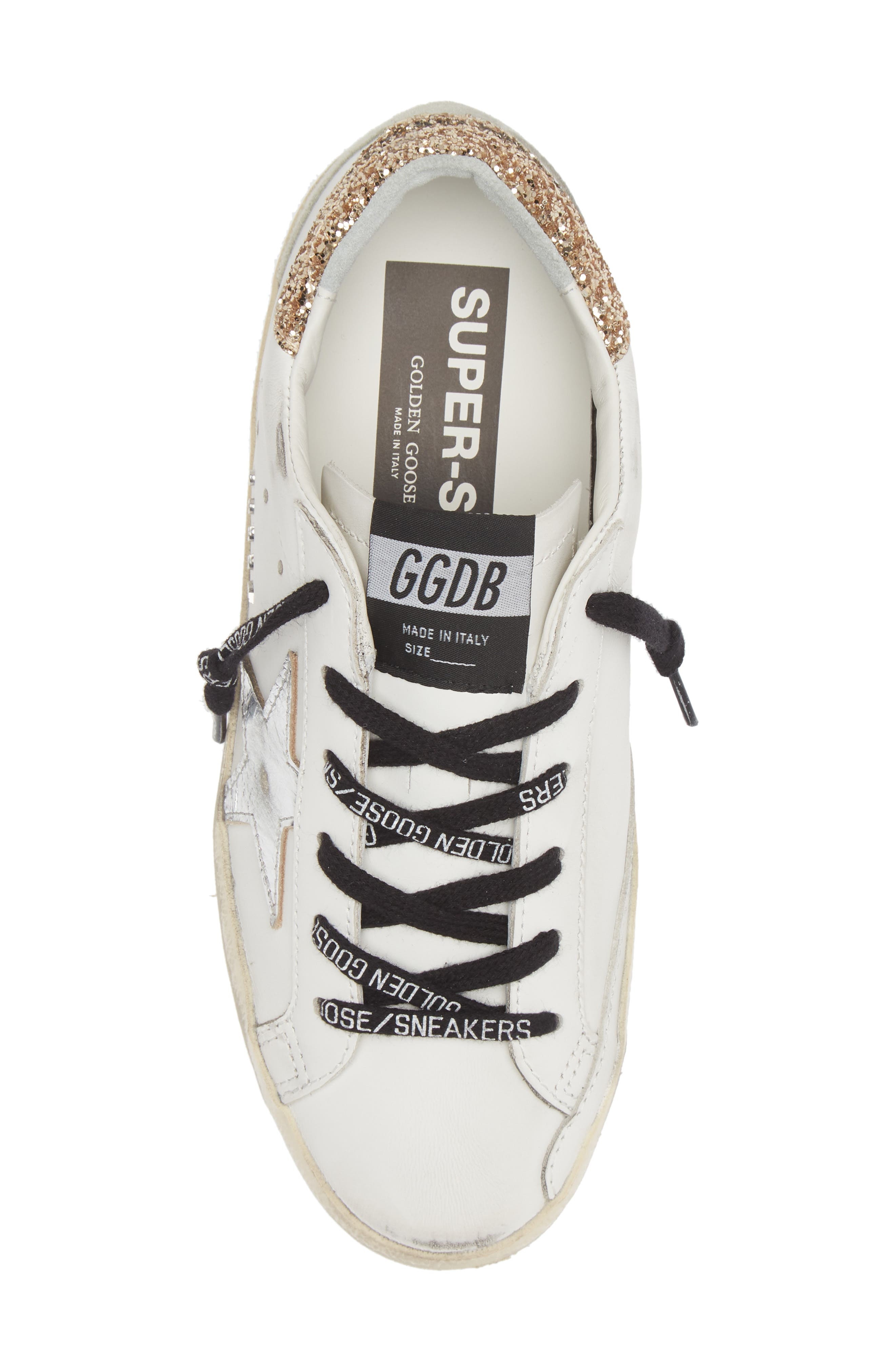 Golden Goose Super-Star Perm-Noos Low Top Sneaker in White/Silver/Gold at Nordstrom - 5