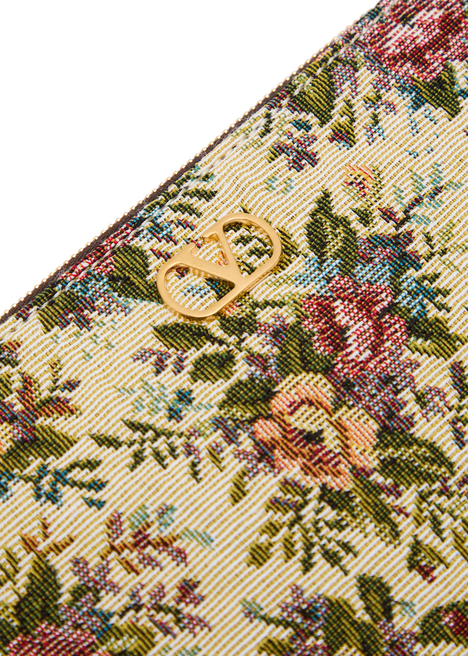 Valentino Garavani Floral-jacquard Woven Pouch - 3