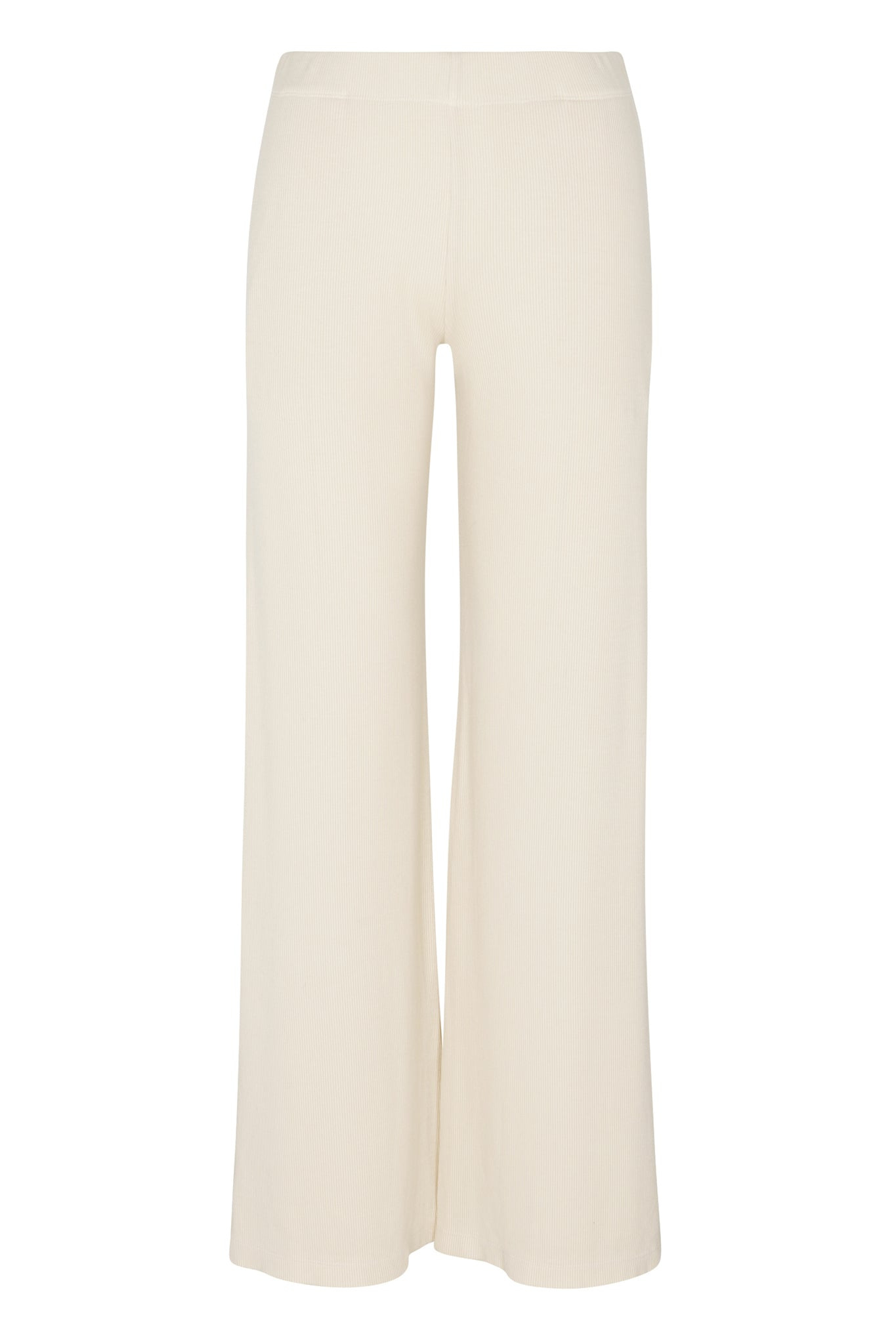 CREME RIB WIDE LEG PANTS - 6