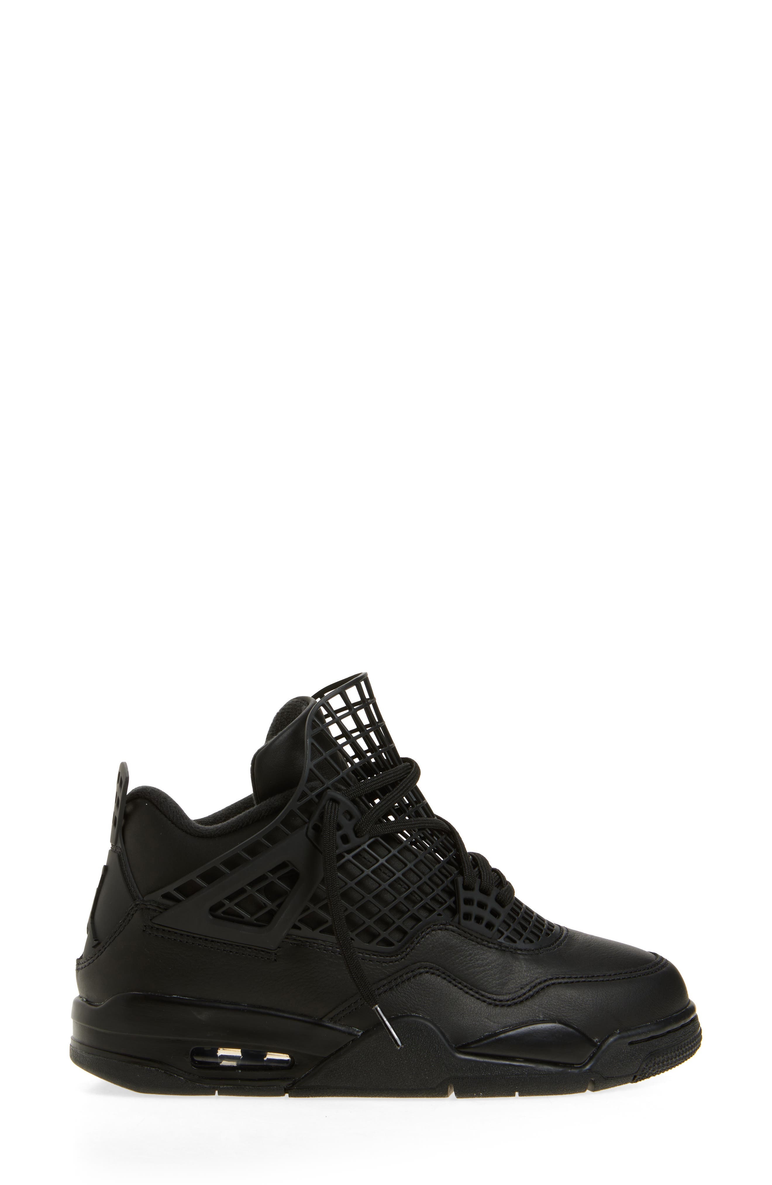 Air Jordan 4 Net Basketball Sneaker in Black/Black/Metallic Silver at Nordstrom - 3