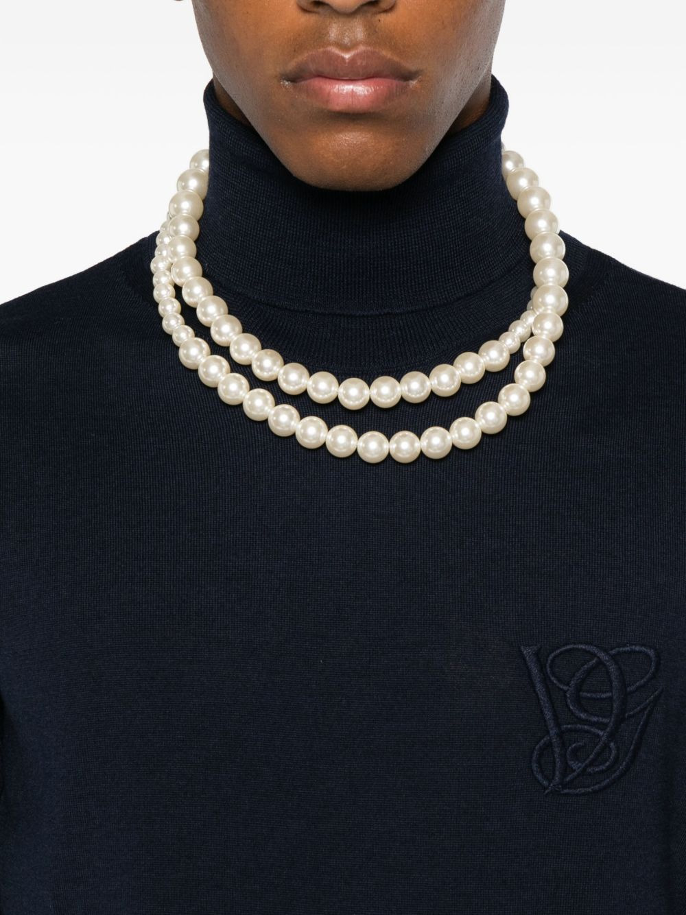 logo-embroidery turtleneck sweater - 5