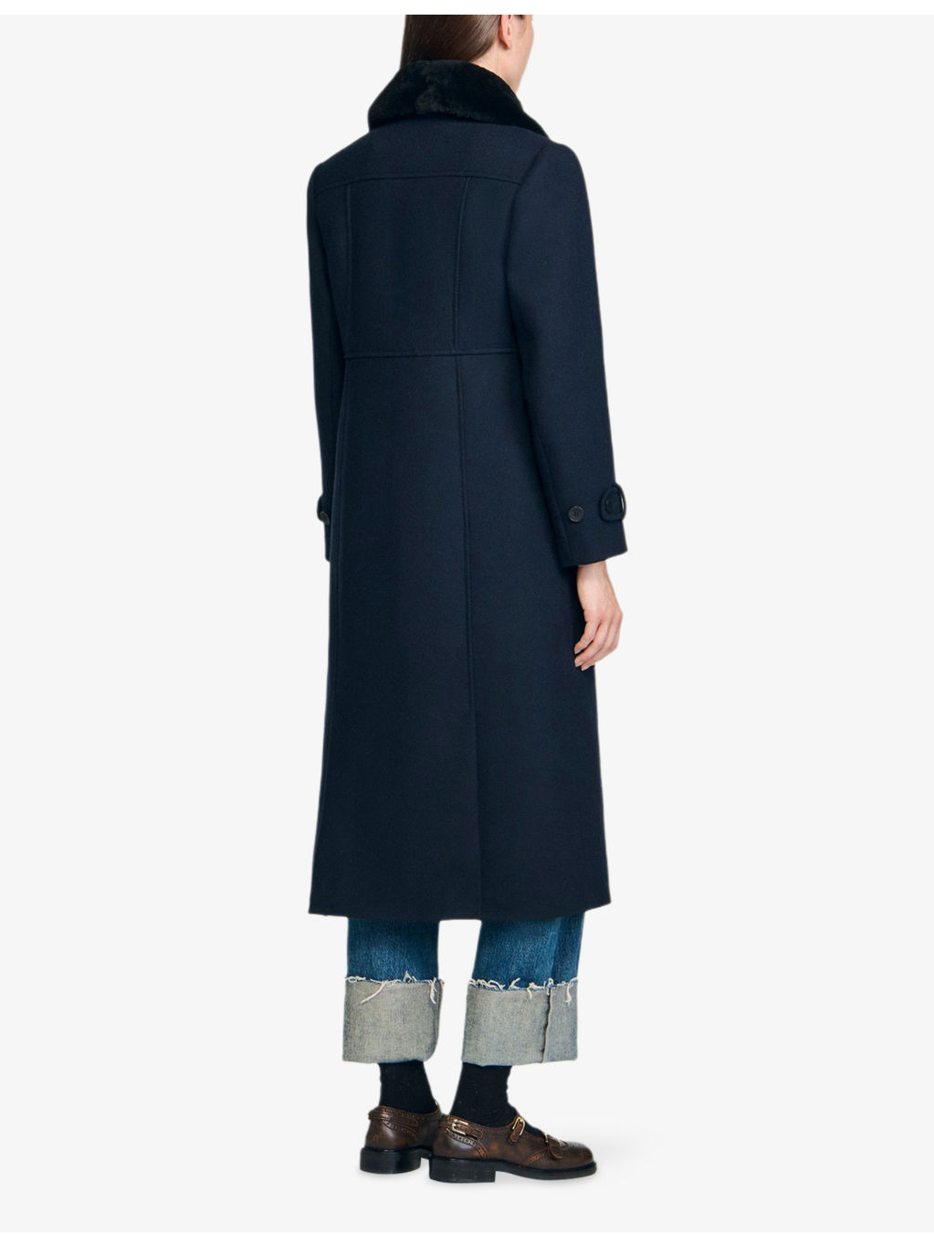 Velvet-Collar Regular-Fit Wool-Blend Coat - 4
