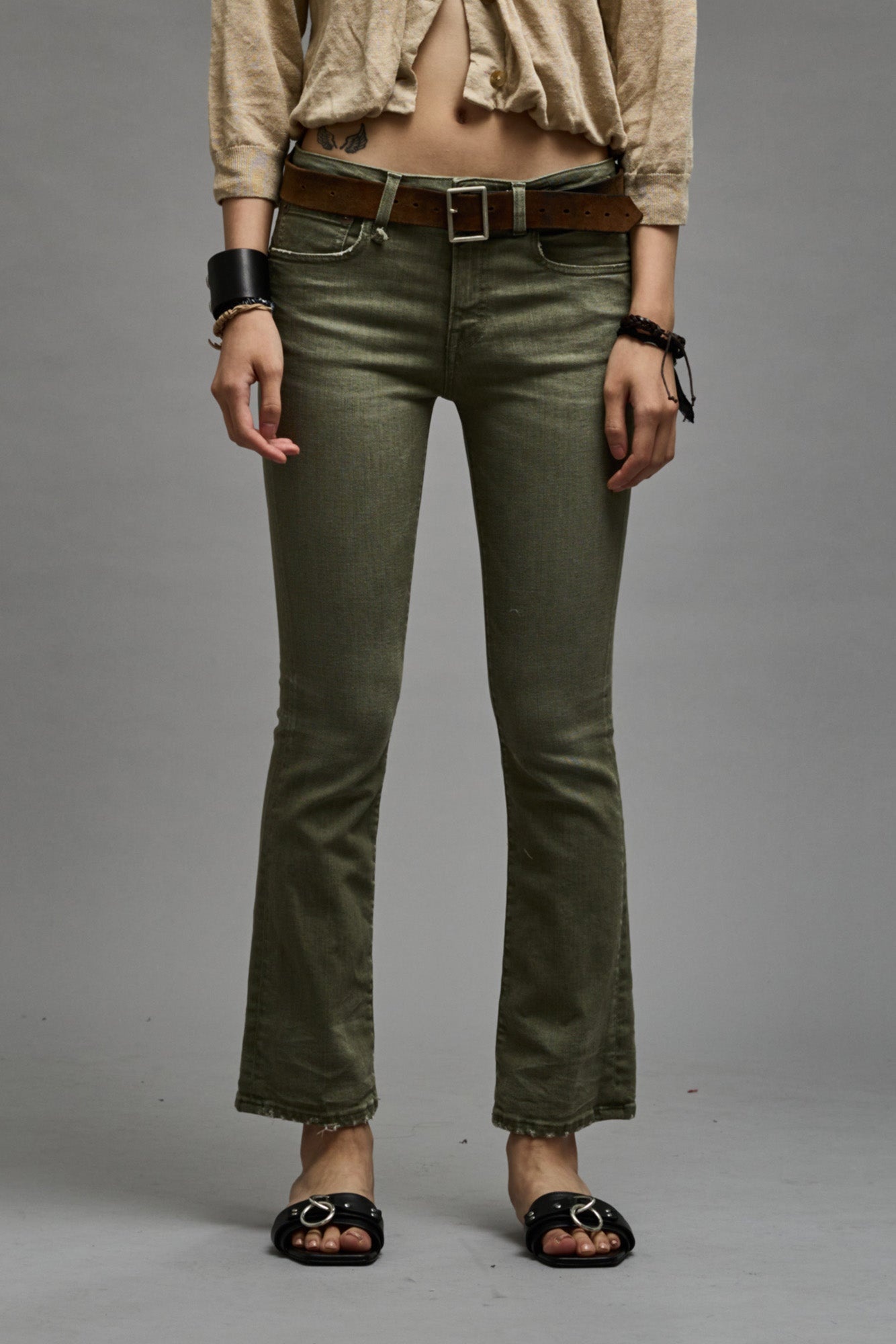 KICK FIT - OLIVE GREEN STRETCH - 1