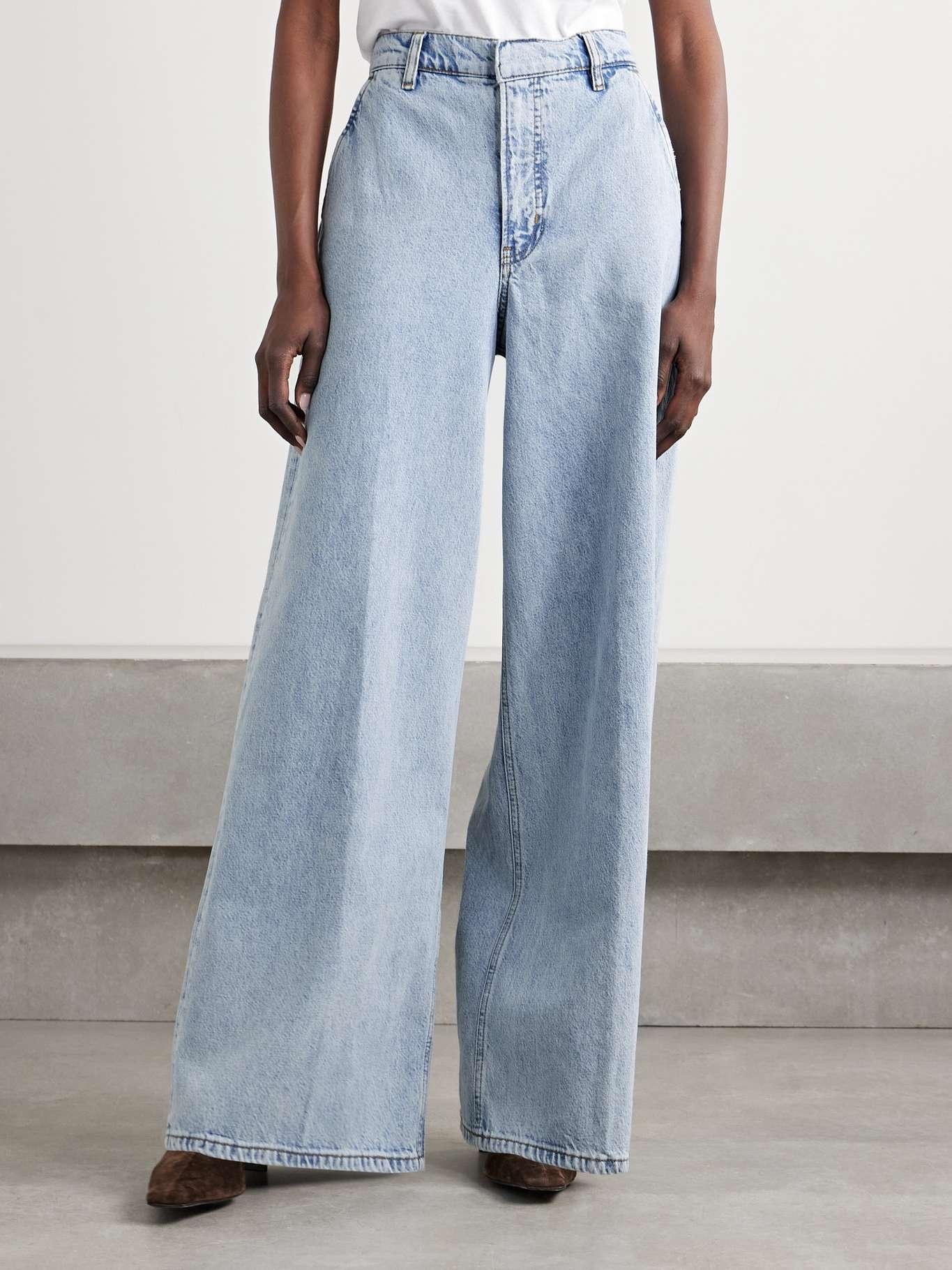 The Wide Trouser high-rise wide-leg organic jeans Light denim - 3
