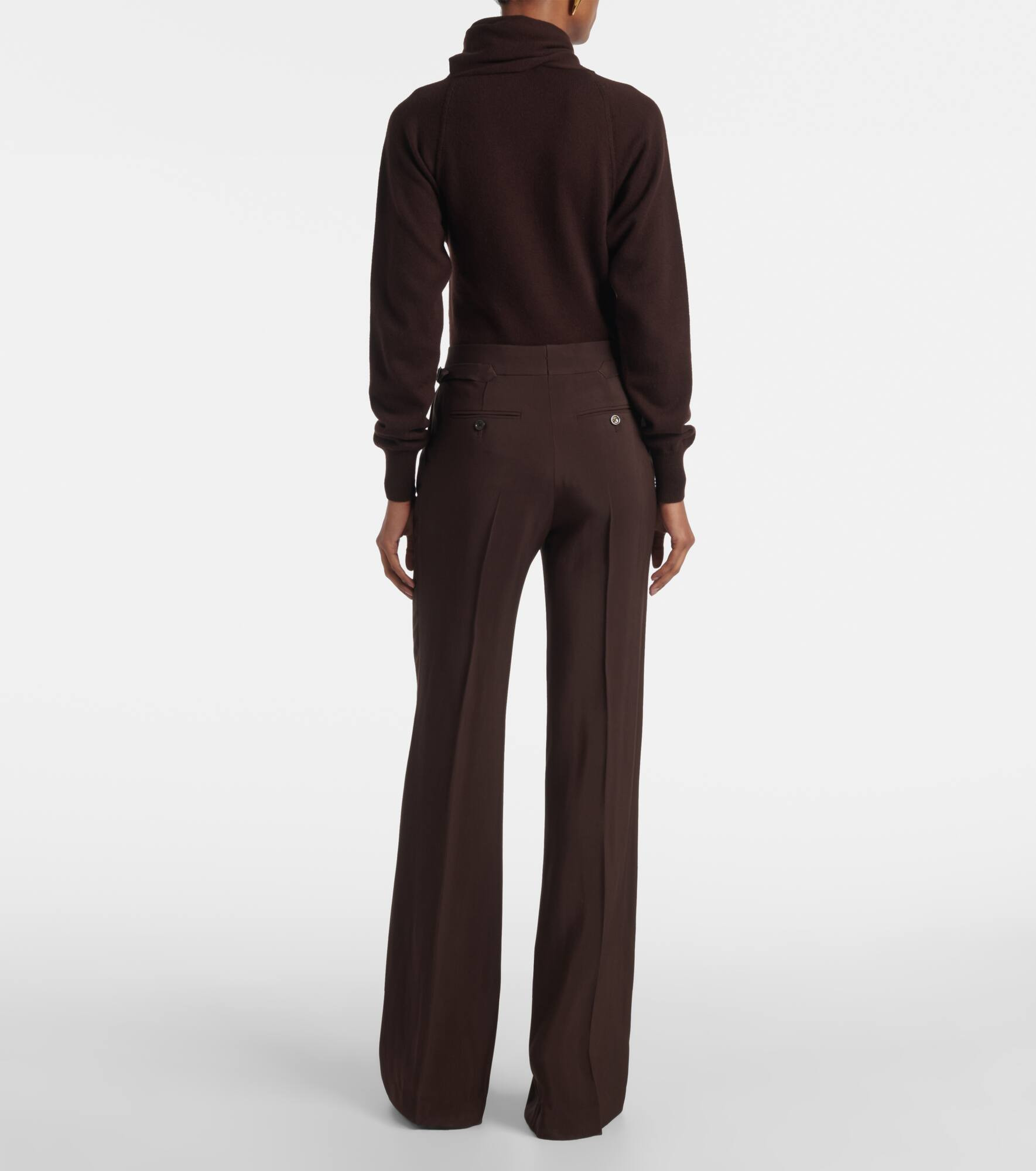 Pleated high-rise wide-leg pants - 3
