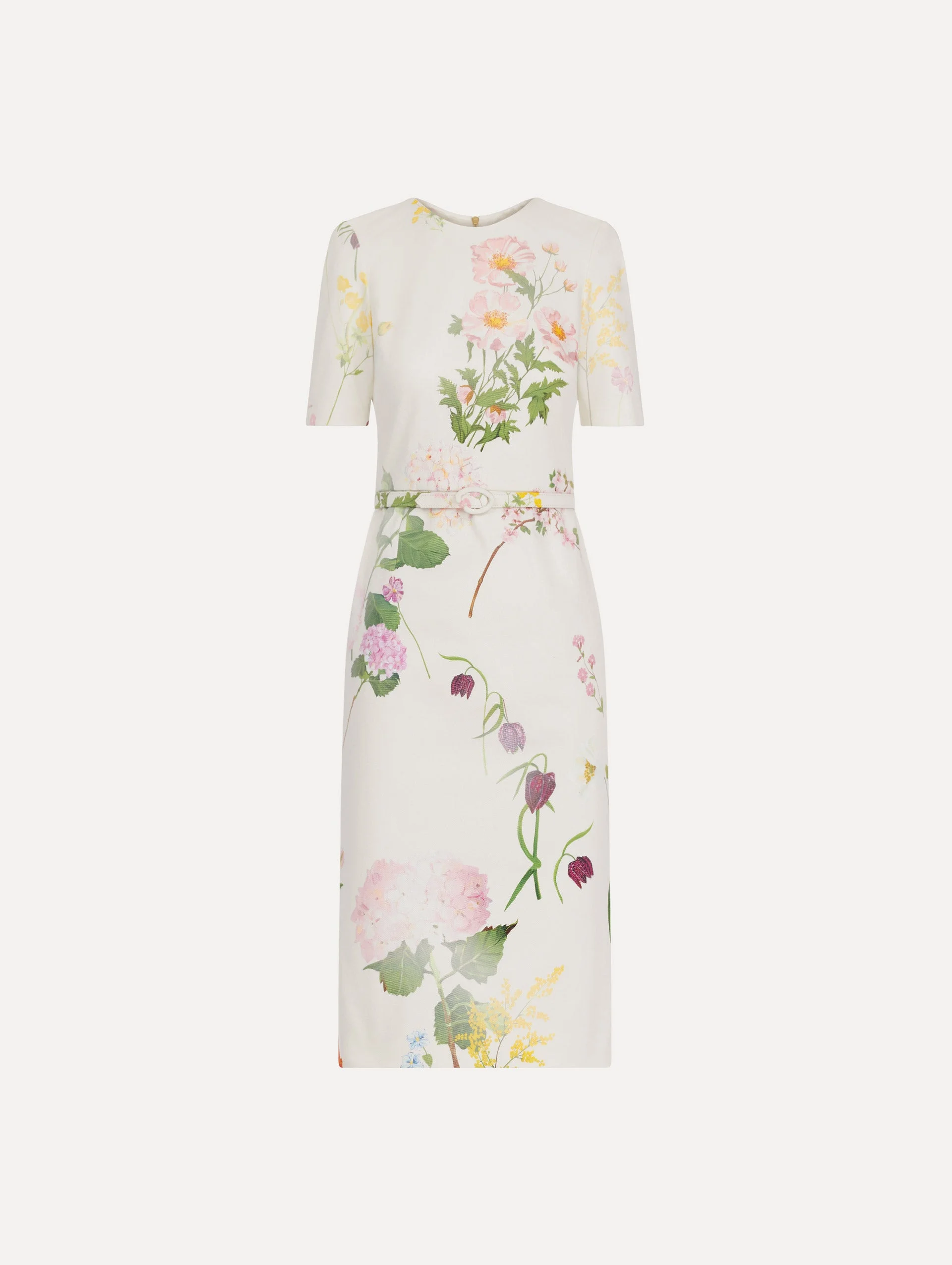 FADED MIXED BOTANICAL DENIM DRESS - 1