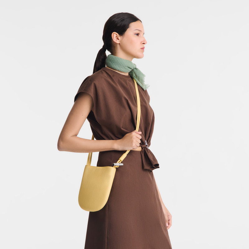 Longchamp Le Roseau S Crossbody bag Yellow Chick - Leather outlook