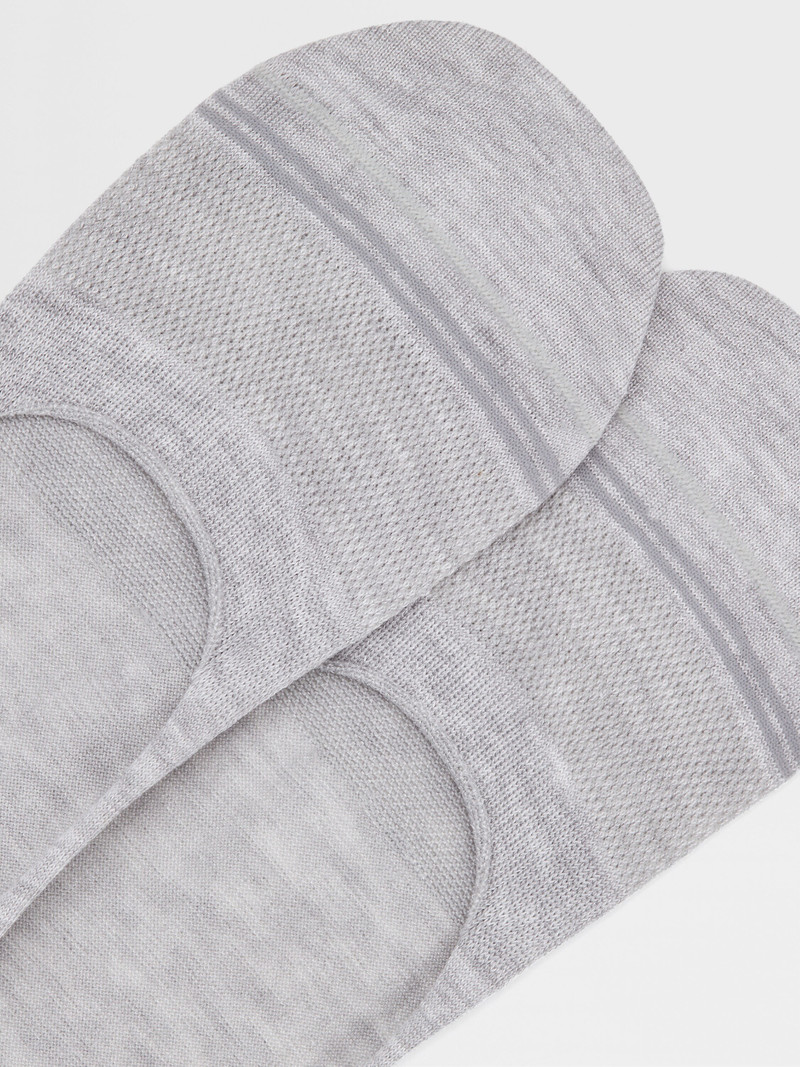 ZEGNA GREY MÉLANGE COTTON BLEND SOCKS outlook